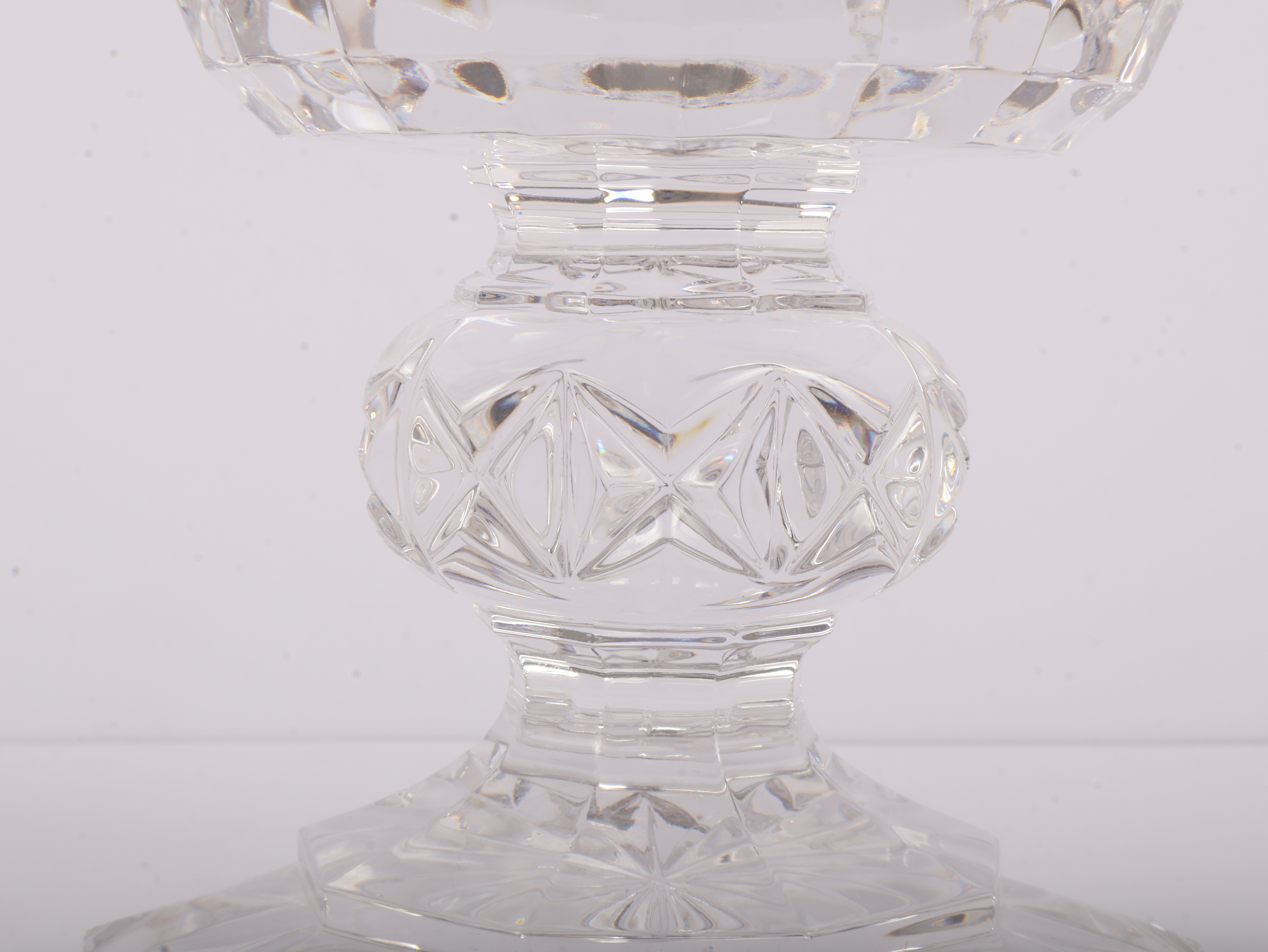 Two Irish Cut Crystal Pedestal Dishes by Waterford and Galway