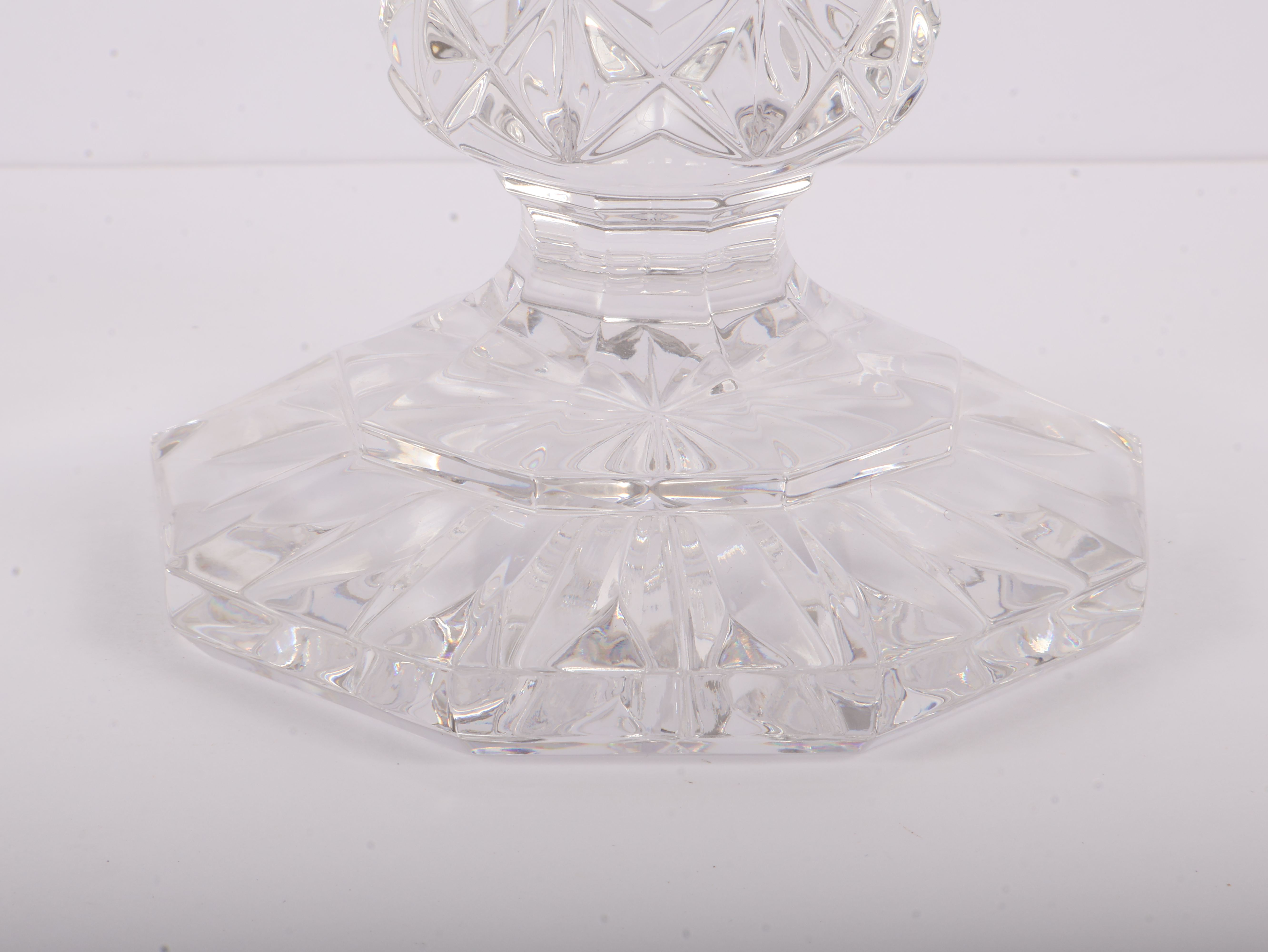 Two Irish Cut Crystal Pedestal Dishes by Waterford and Galway