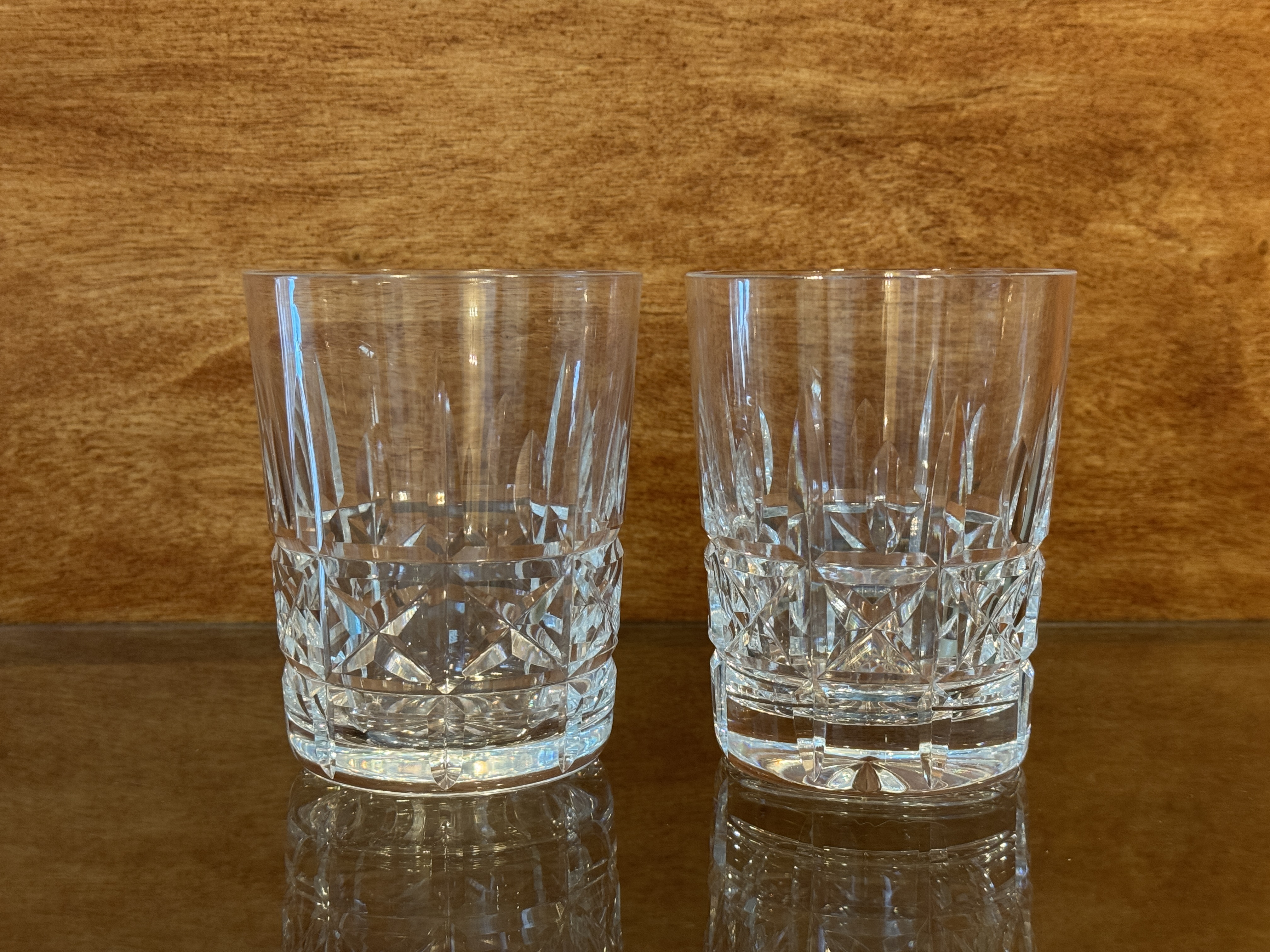 A Pair of Waterford Crystal Lismore Pattern Double Old Fashioned Glasses