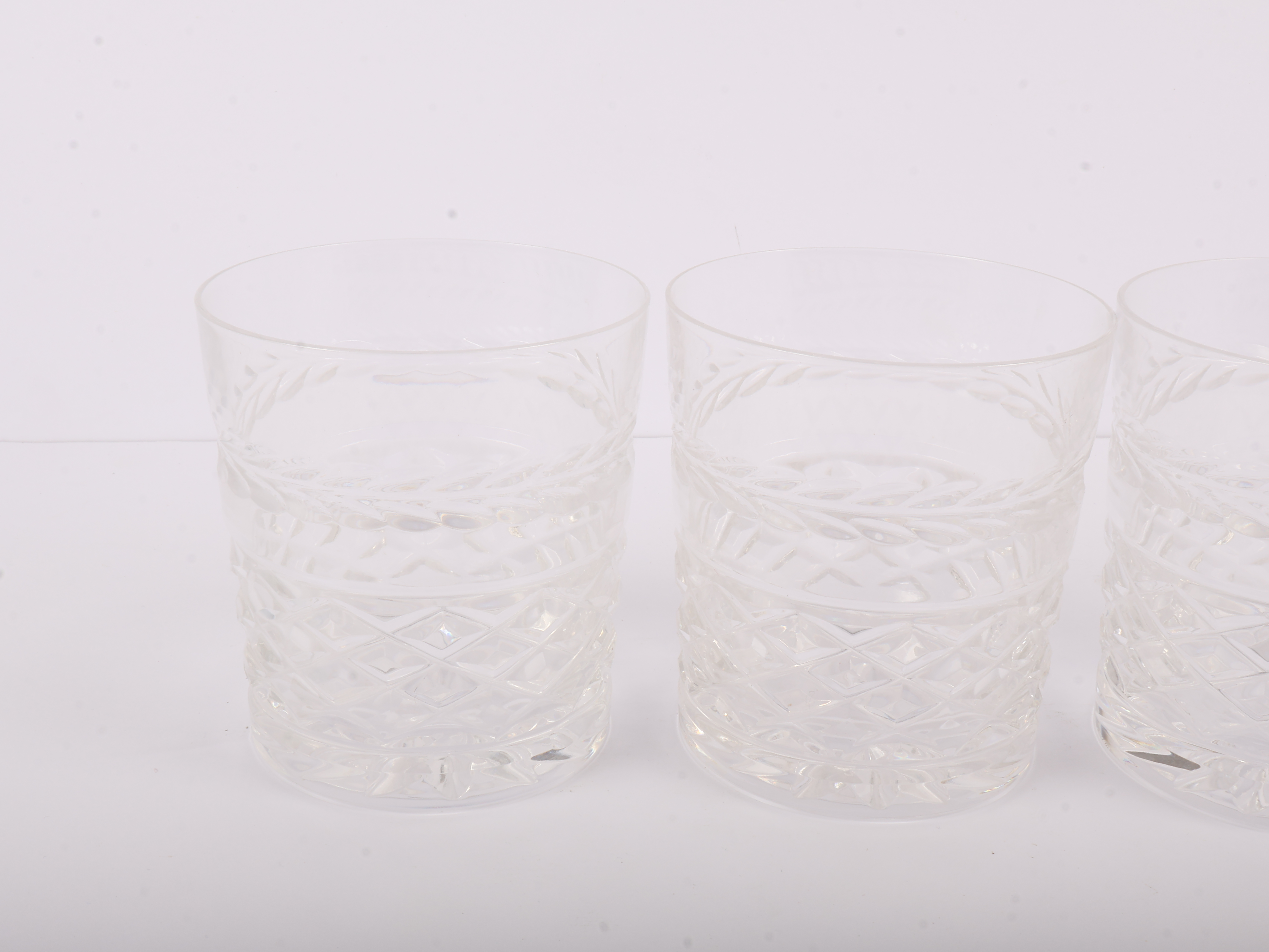 A Set of Four Galway Crystal Ashford Pattern Old Fashioned Glasses