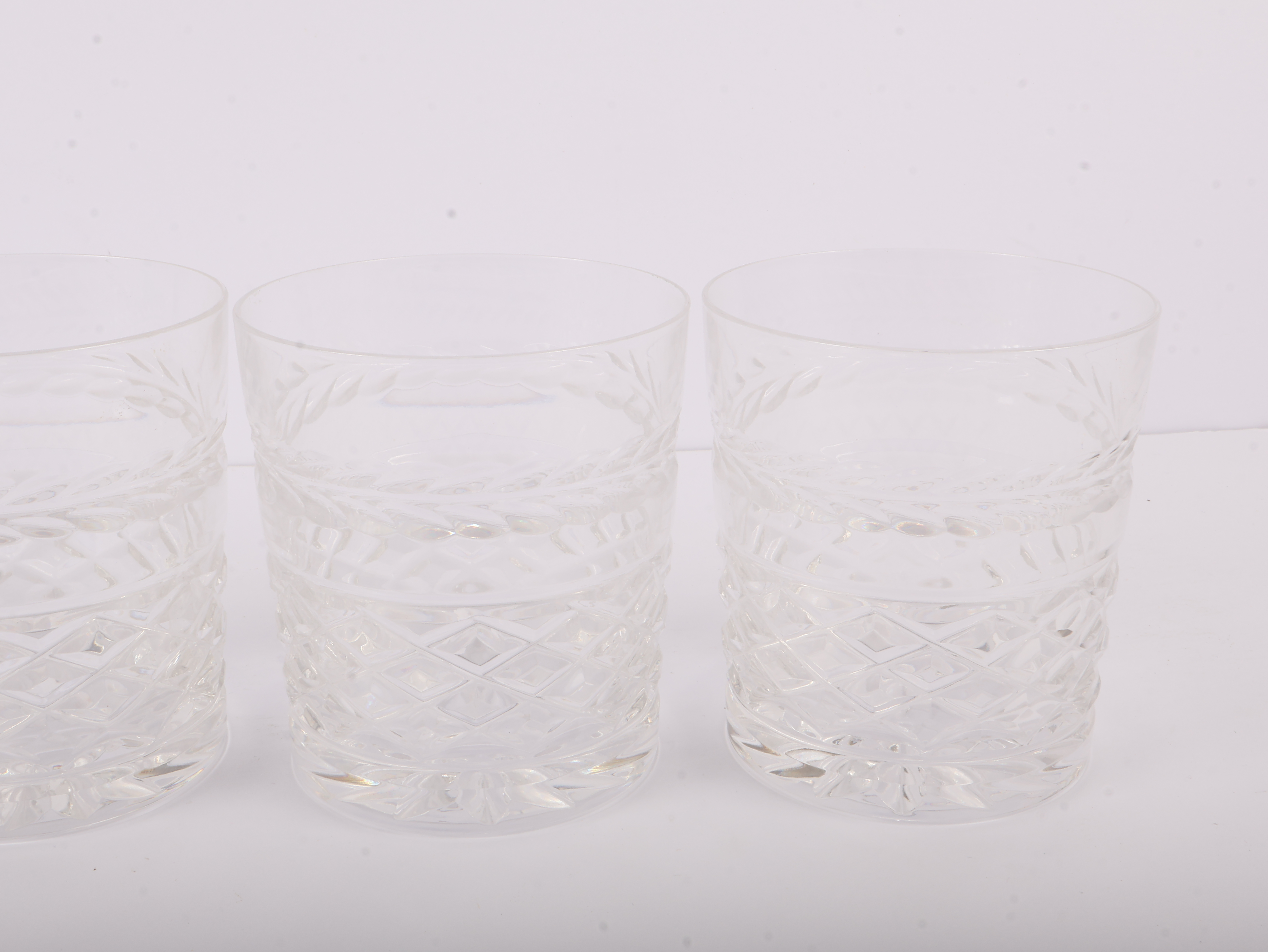A Set of Four Galway Crystal Ashford Pattern Old Fashioned Glasses