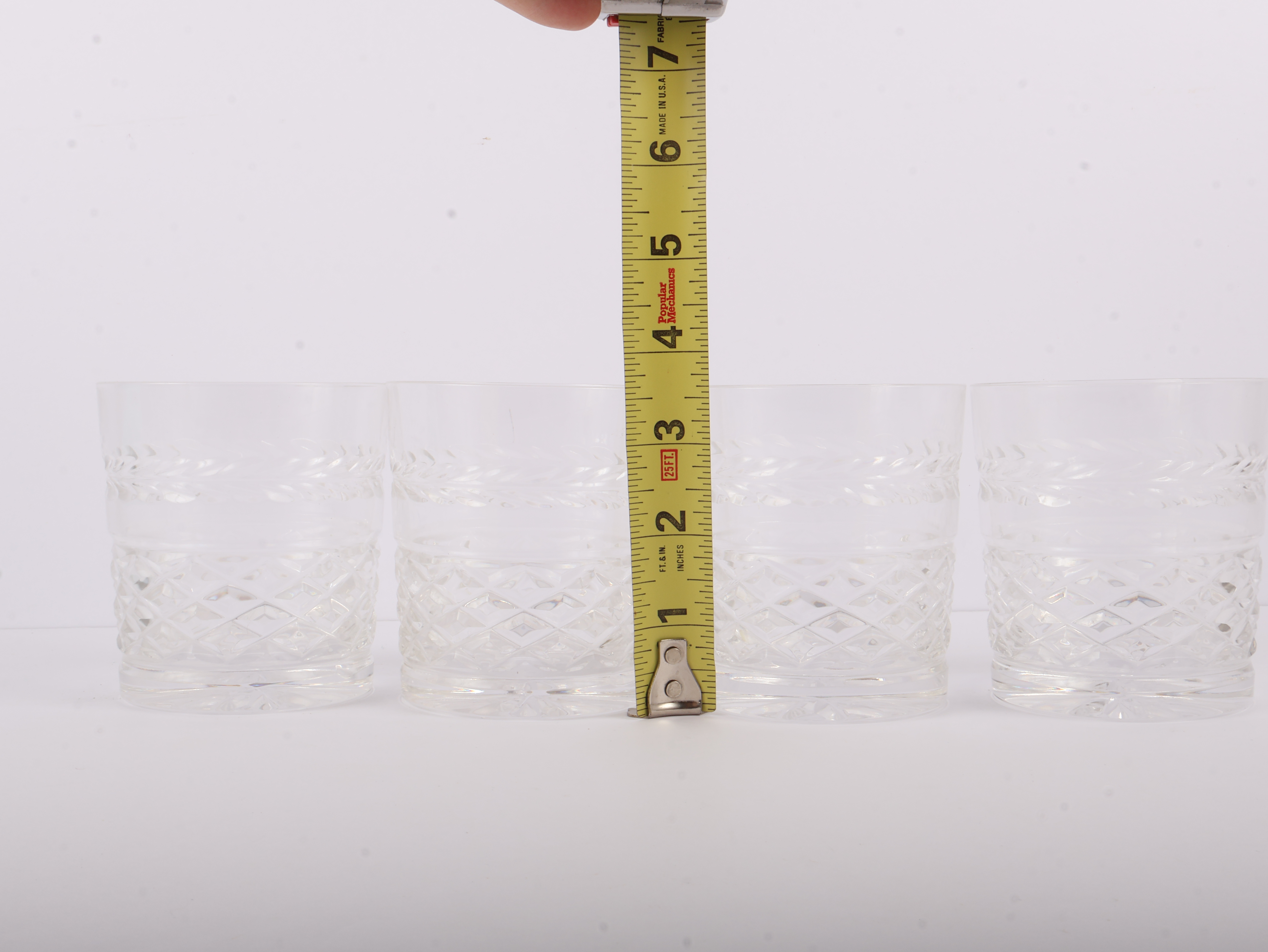 A Set of Four Galway Crystal Ashford Pattern Old Fashioned Glasses