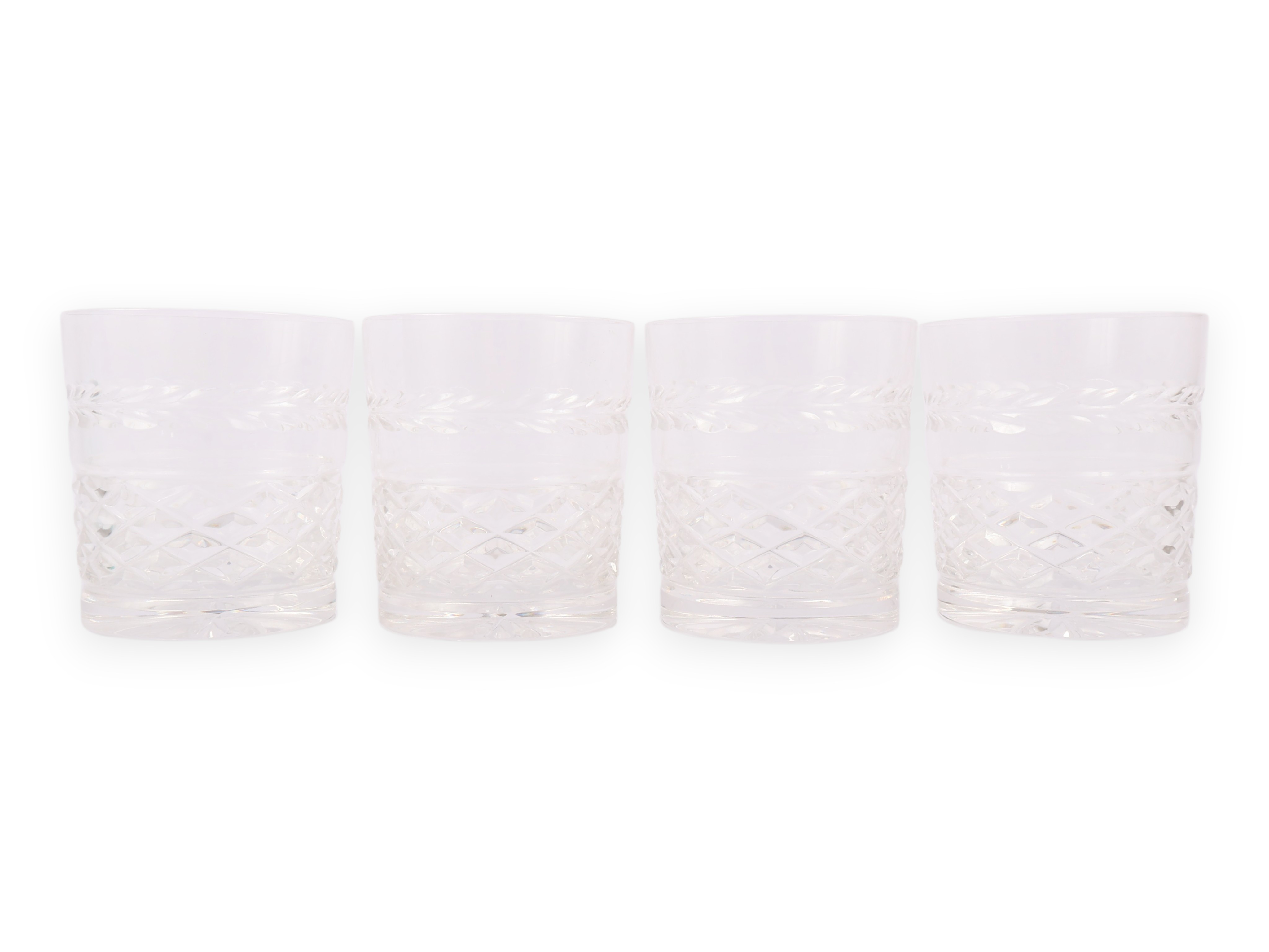 A Set of Four Galway Crystal Ashford Pattern Old Fashioned Glasses