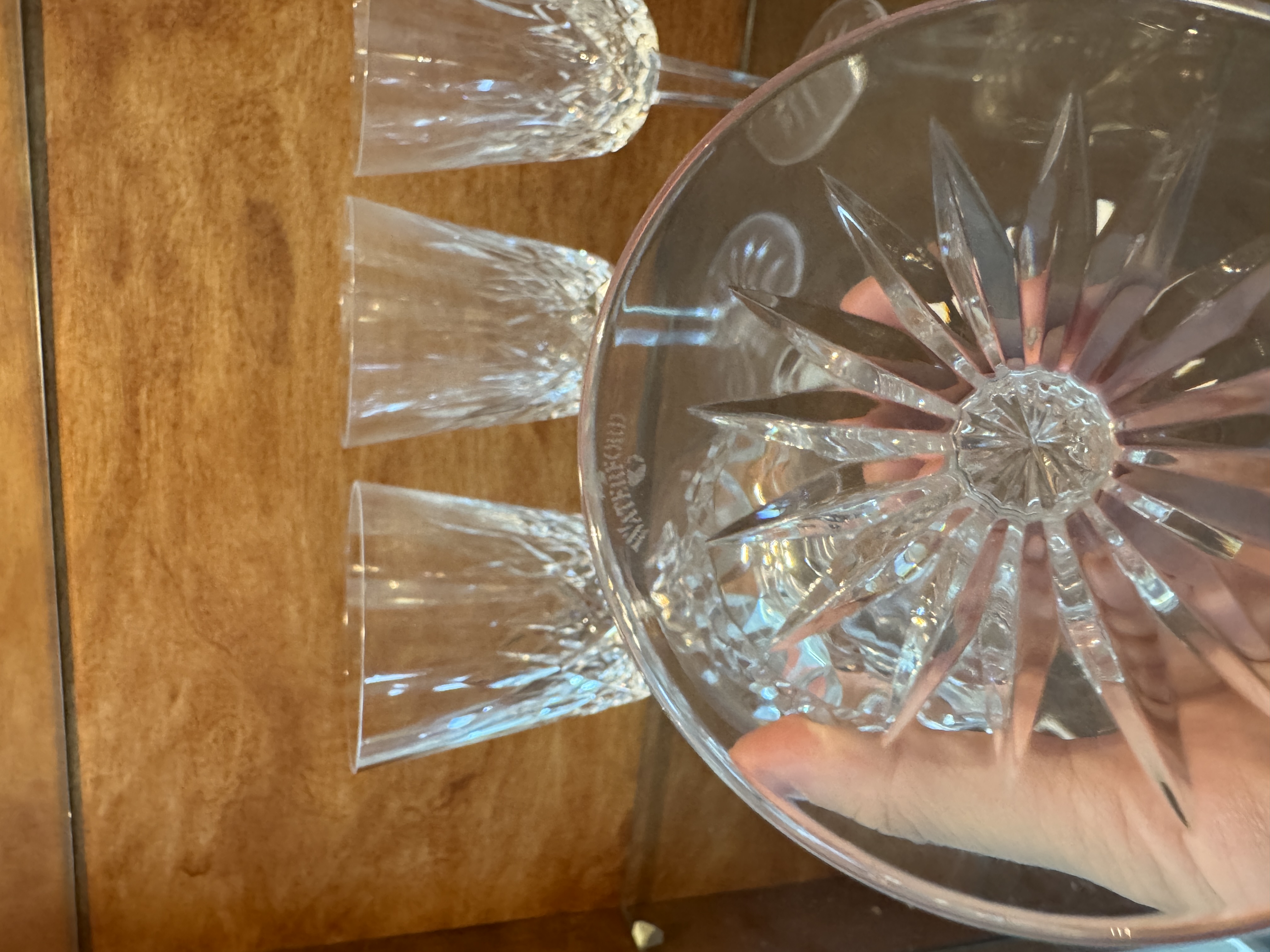 A Set of Seven Waterford Crystal Lismore Water Goblets