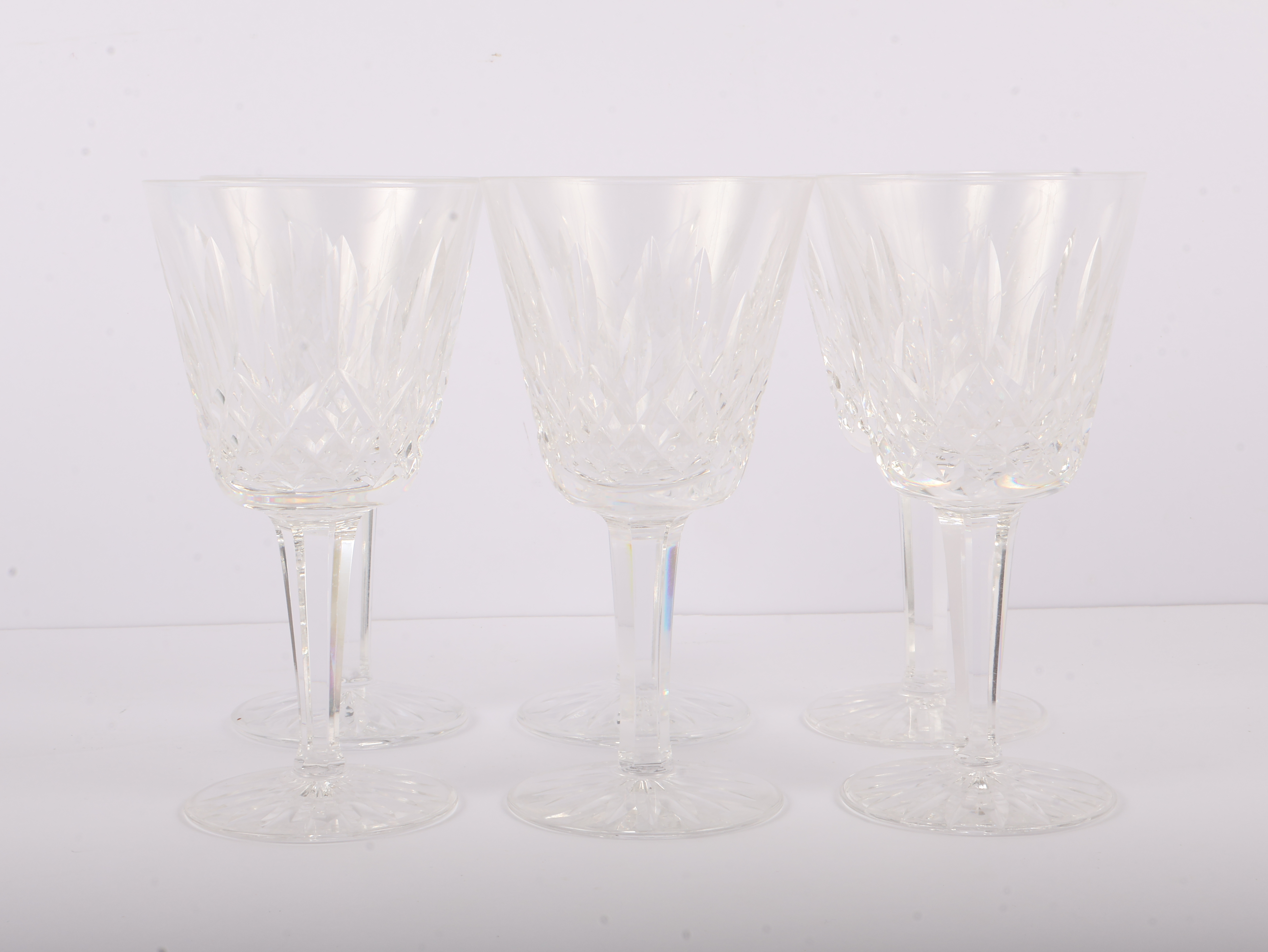 Set of 6 Waterford Lismore Pattern Crystal Goblets