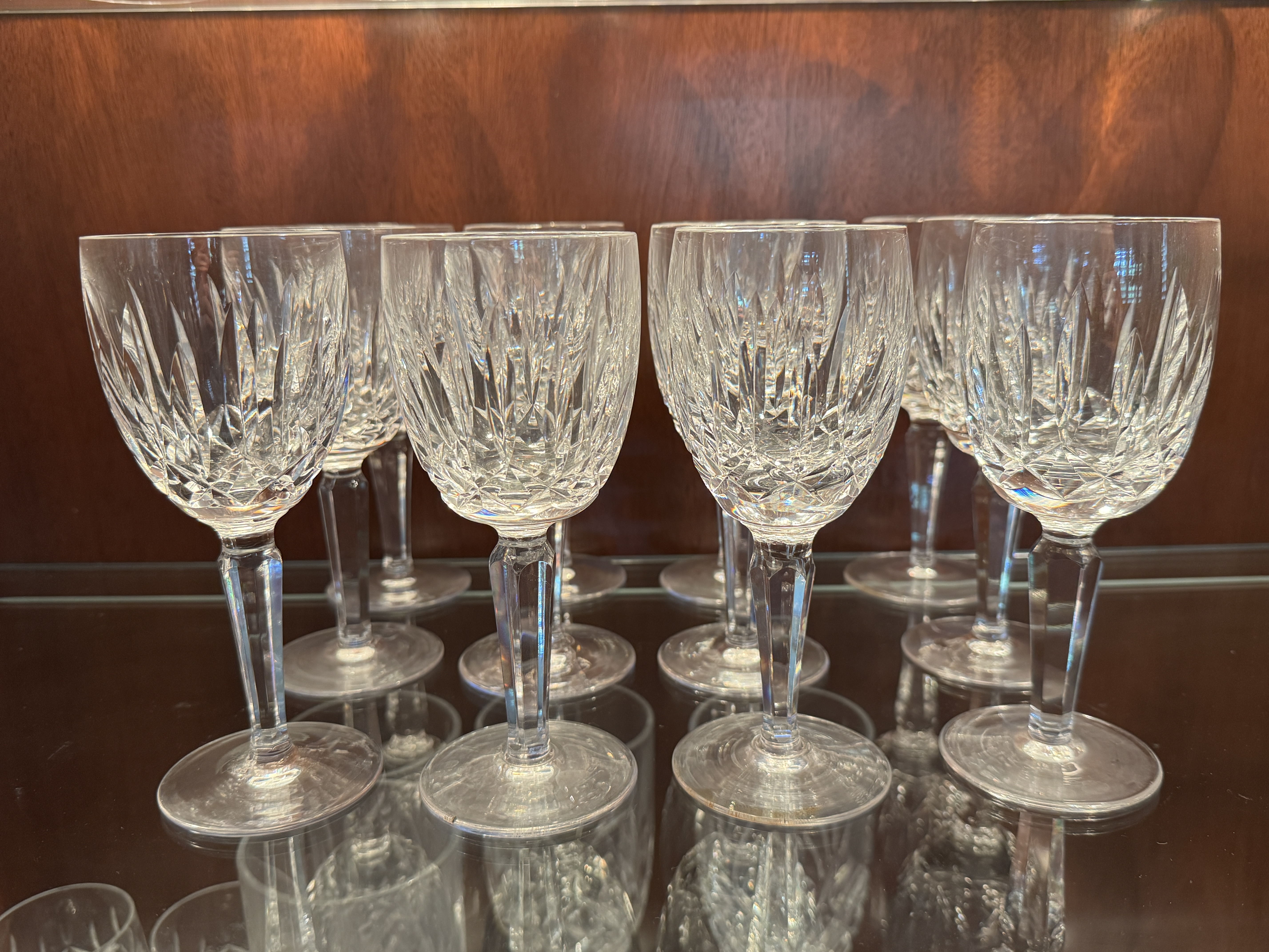 Set of Twelve Waterford Crystal Wine or Water Glasses
