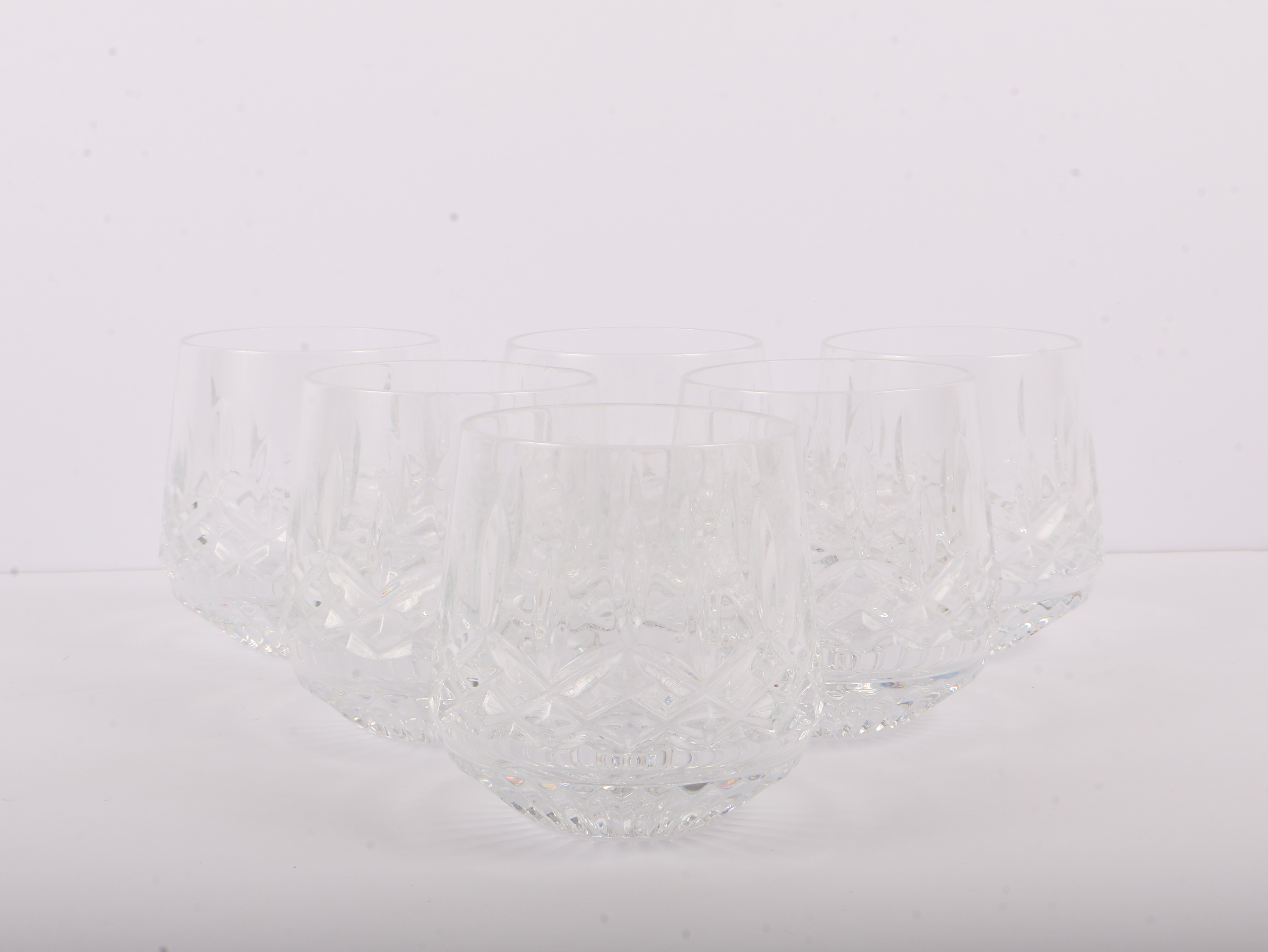 A Set of Six Waterford Lismore Crystal Roly-Poly Tumblers