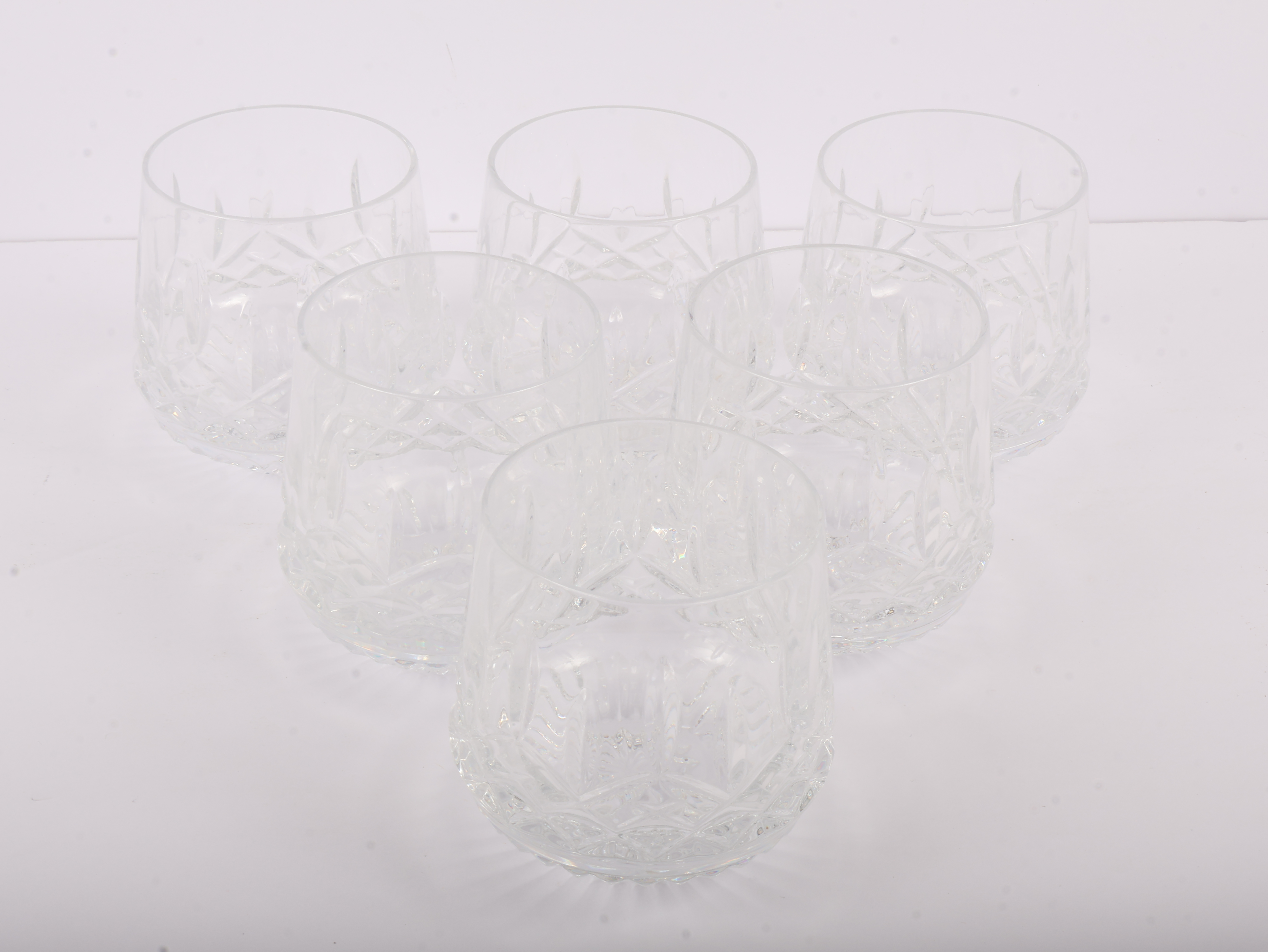 A Set of Six Waterford Lismore Crystal Roly-Poly Tumblers