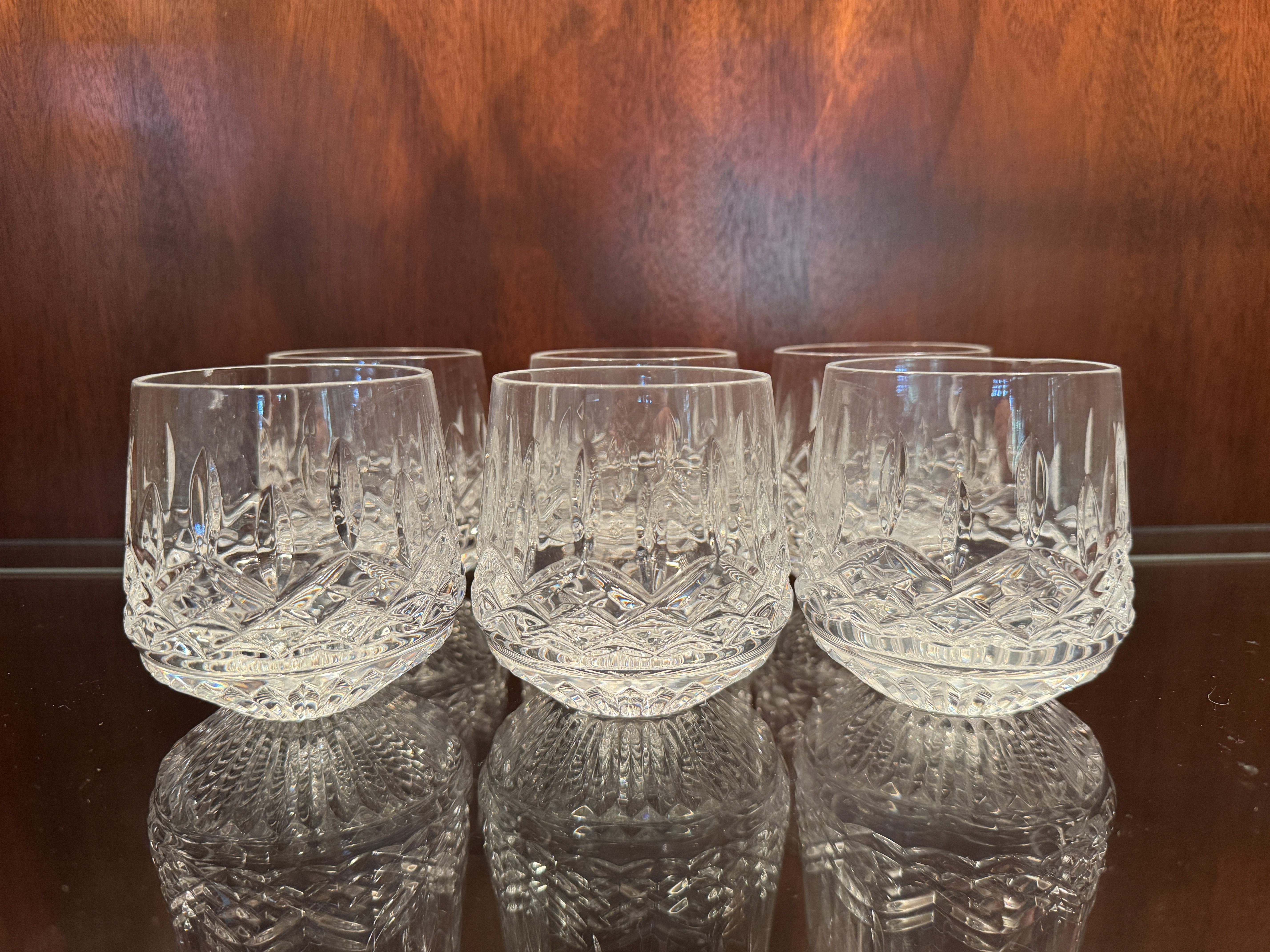 A Set of Six Waterford Lismore Crystal Roly-Poly Tumblers