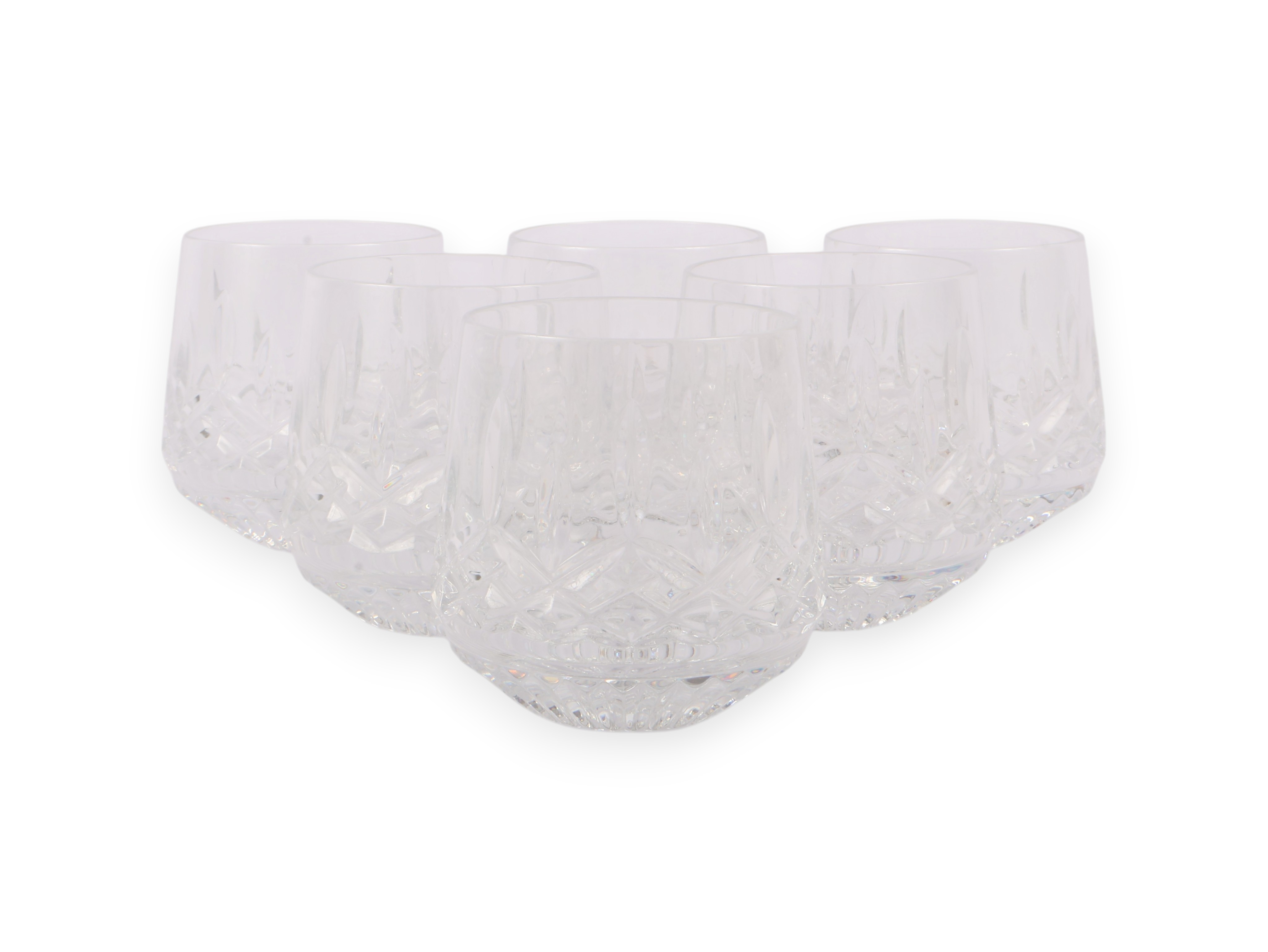 A Set of Six Waterford Lismore Crystal Roly-Poly Tumblers