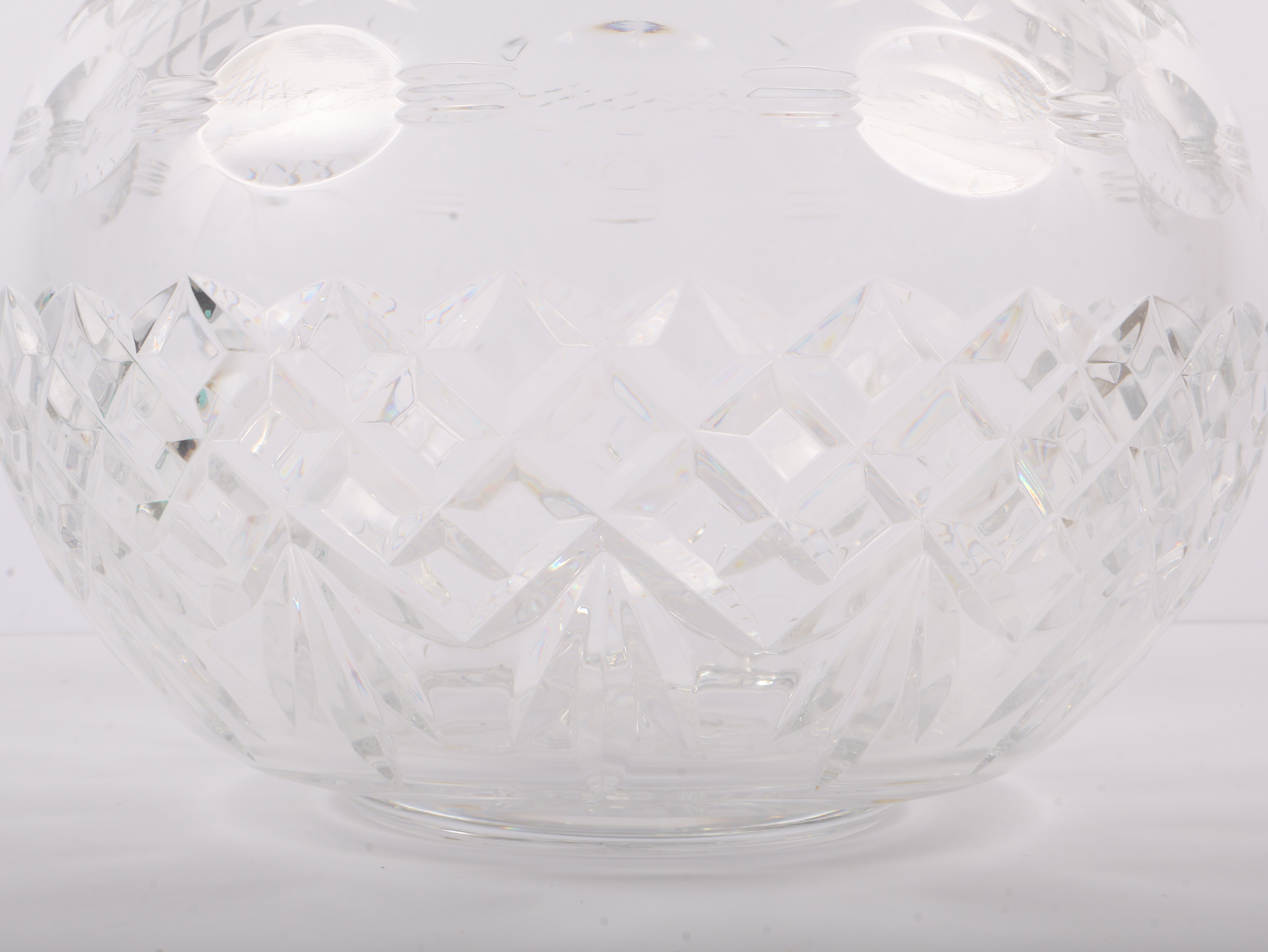 Waterford Large Cut Crystal Rose Bowl, Glandore Pattern