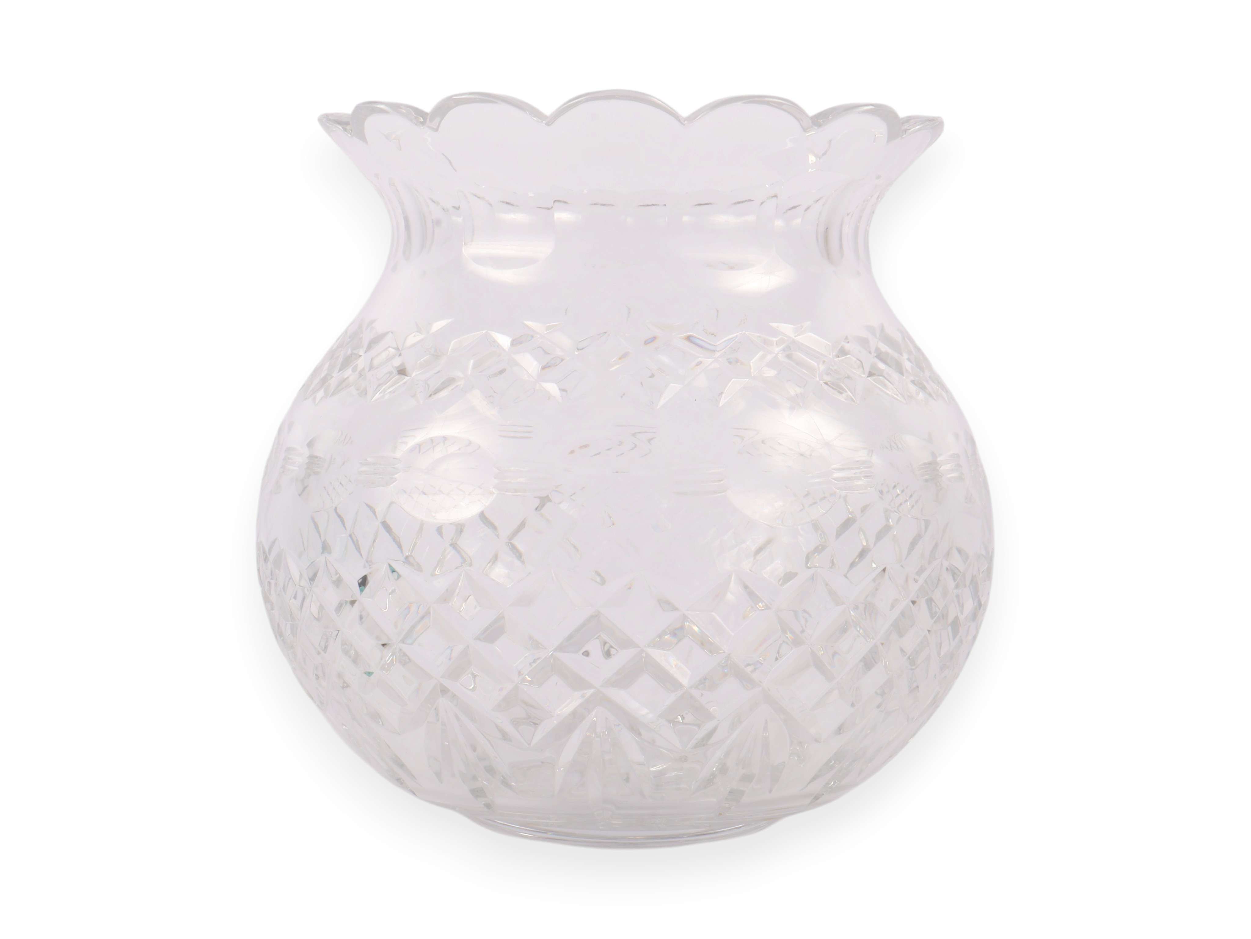 Waterford Large Cut Crystal Rose Bowl, Glandore Pattern
