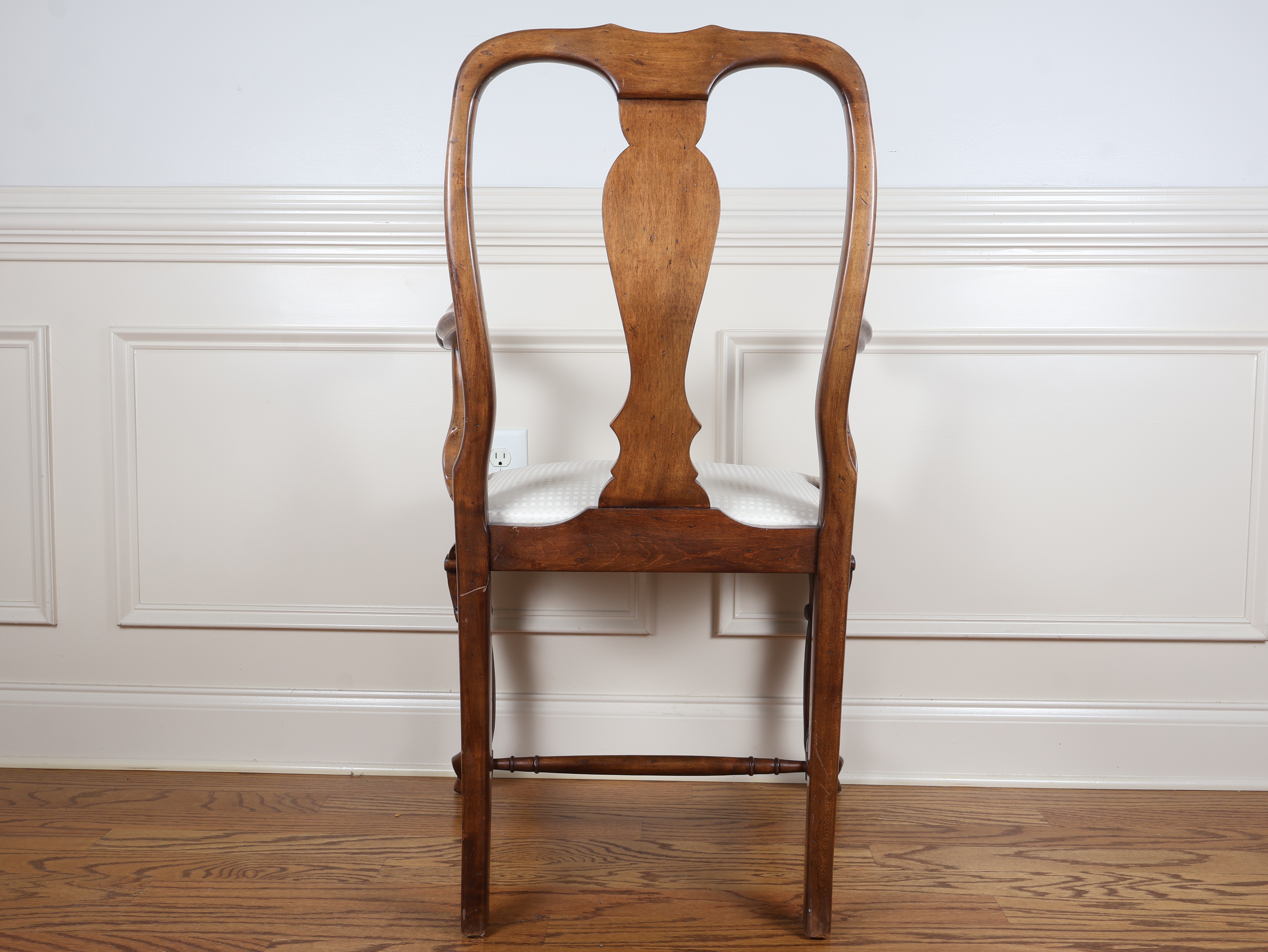 Queen Anne Mahogany and Figured Maple Armchair