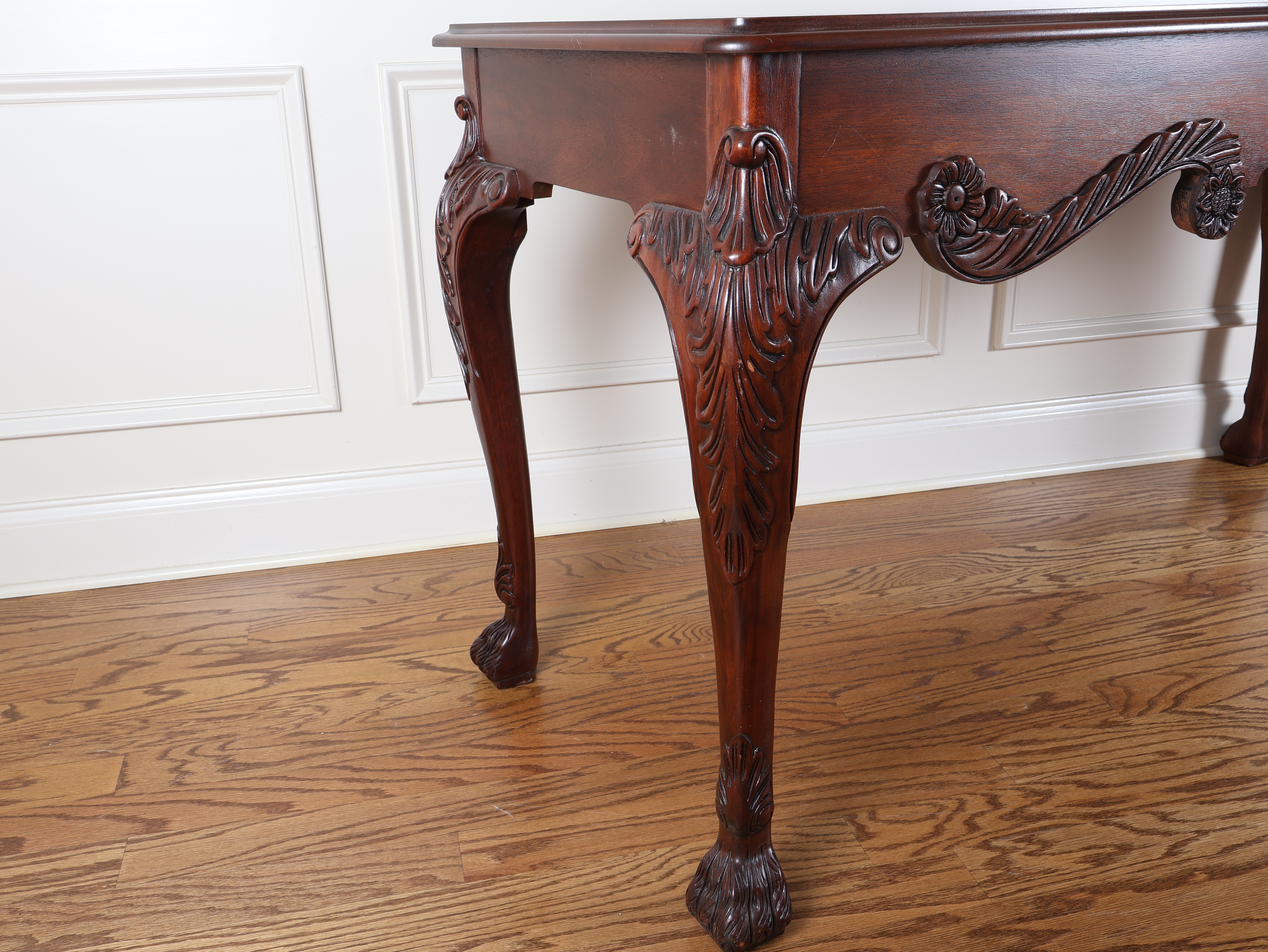 Baker Furniture Chippendale Style Mahogany Console Table