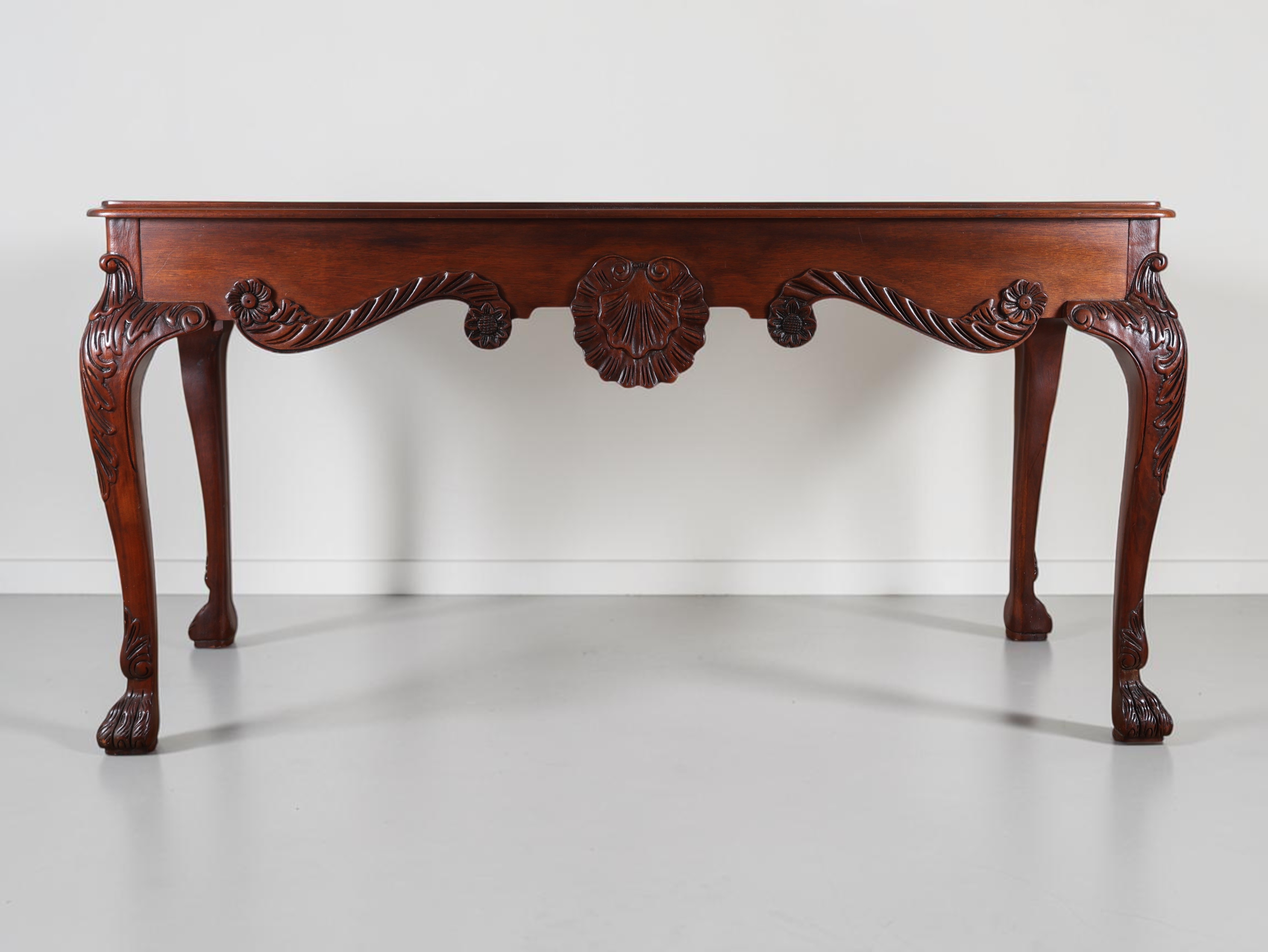 Baker Furniture Chippendale Style Mahogany Console Table