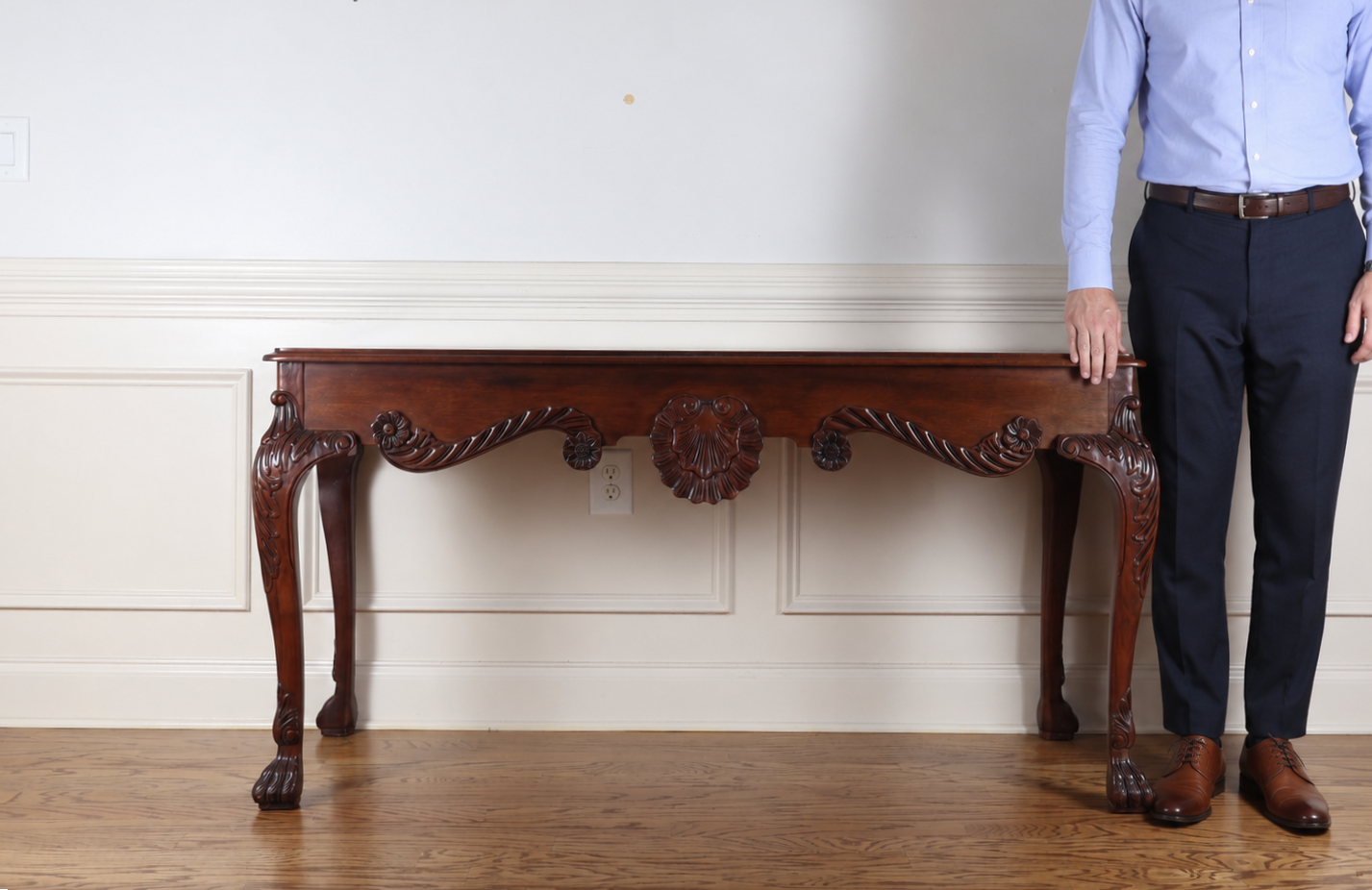 Baker Furniture Chippendale Style Mahogany Console Table