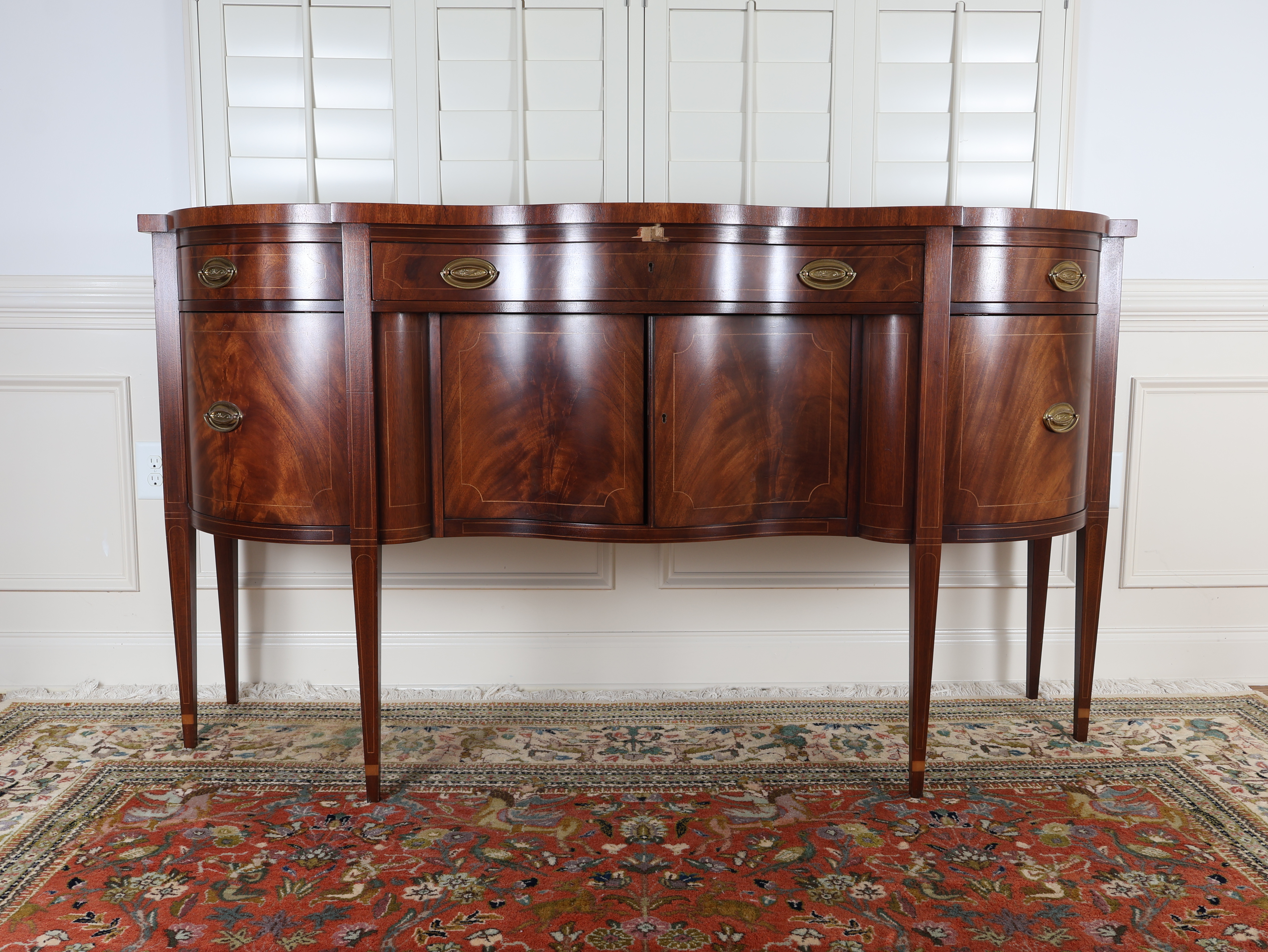 Baker Furniture Collector's Edition Federal Style Serpentine Mahogany Sideboard