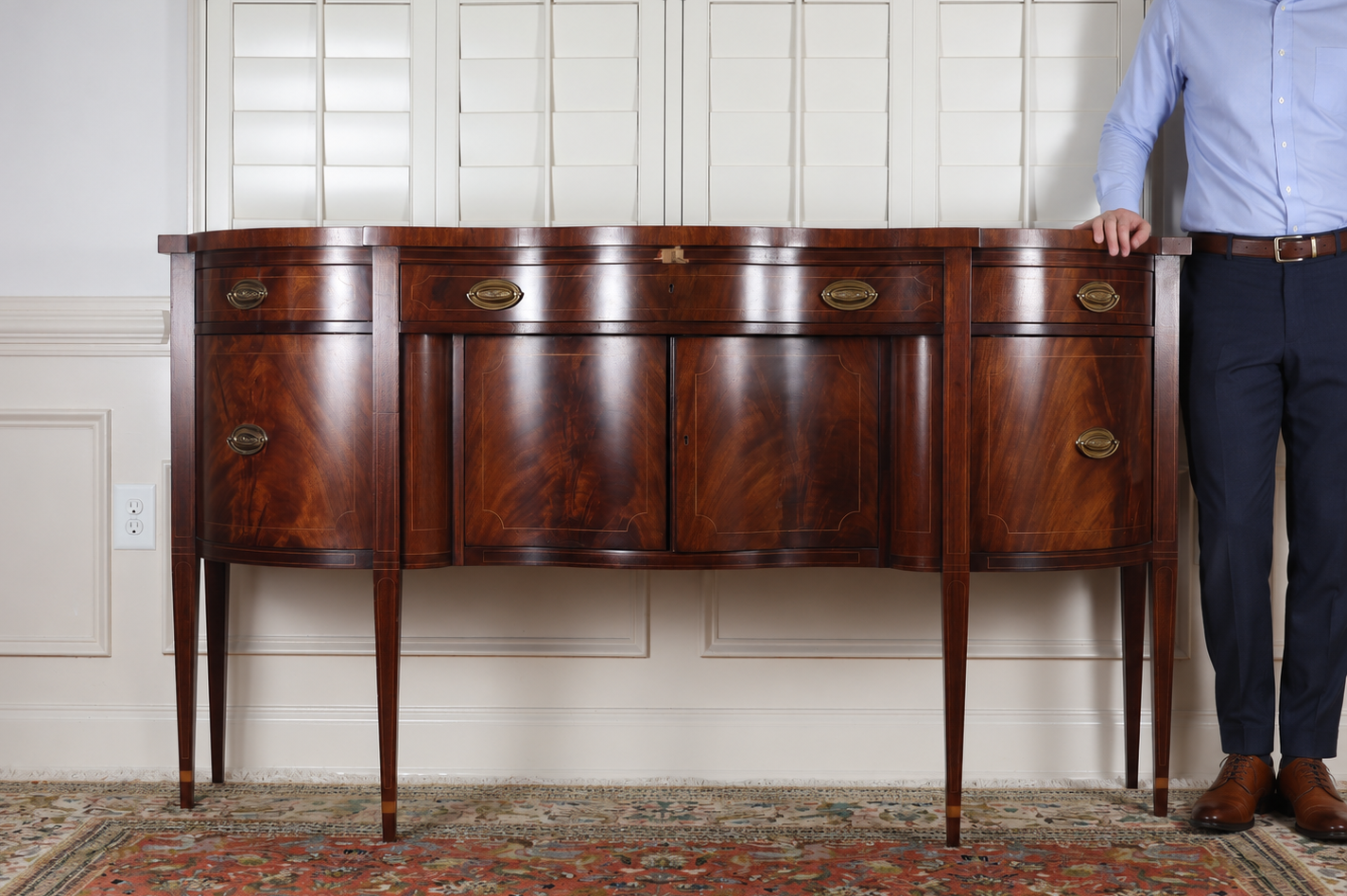 Baker Furniture Collector's Edition Federal Style Serpentine Mahogany Sideboard