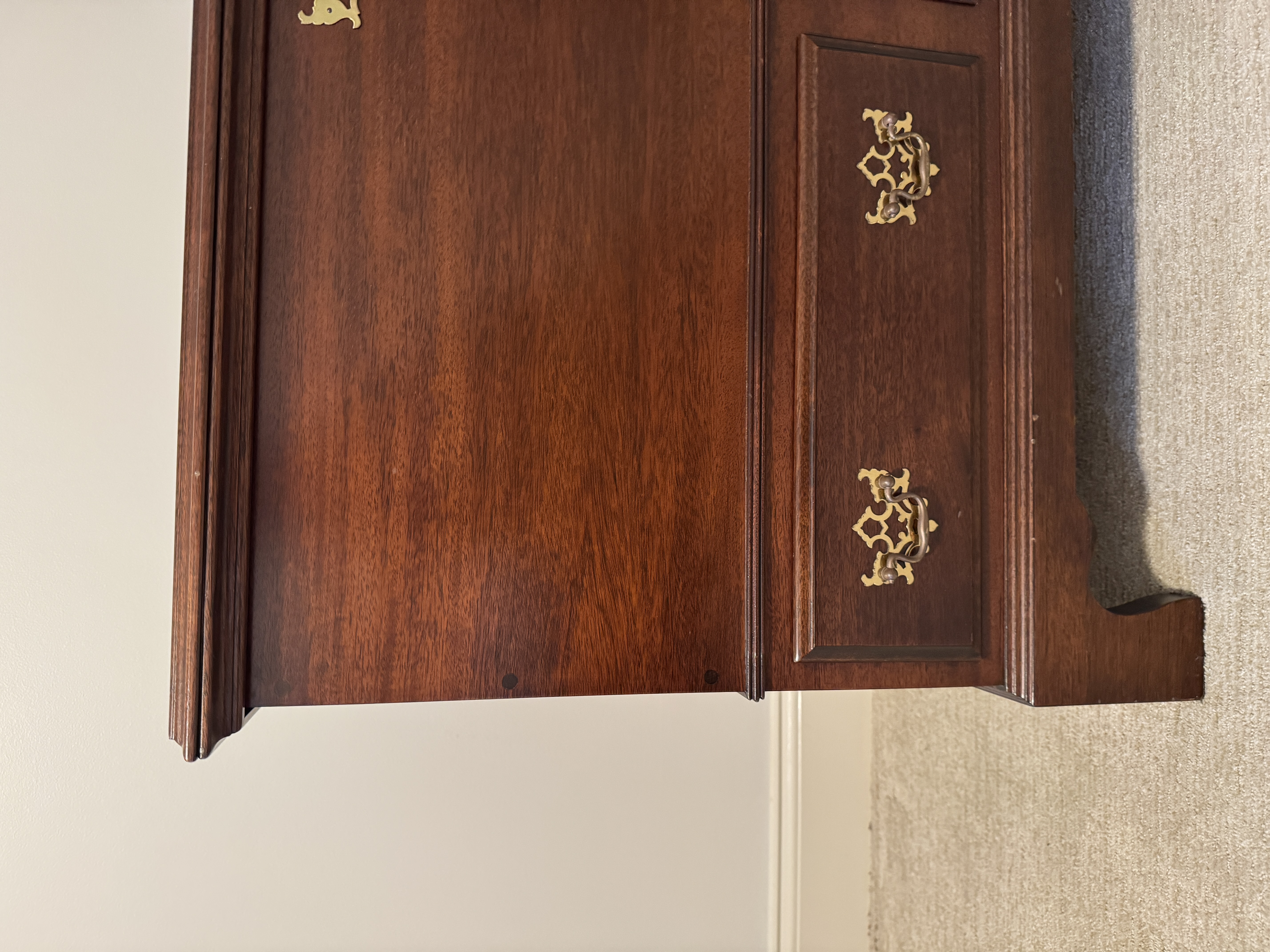 Chippendale Style Mahogany Veneered Cedar Lined Blanket Chest with Two Drawers