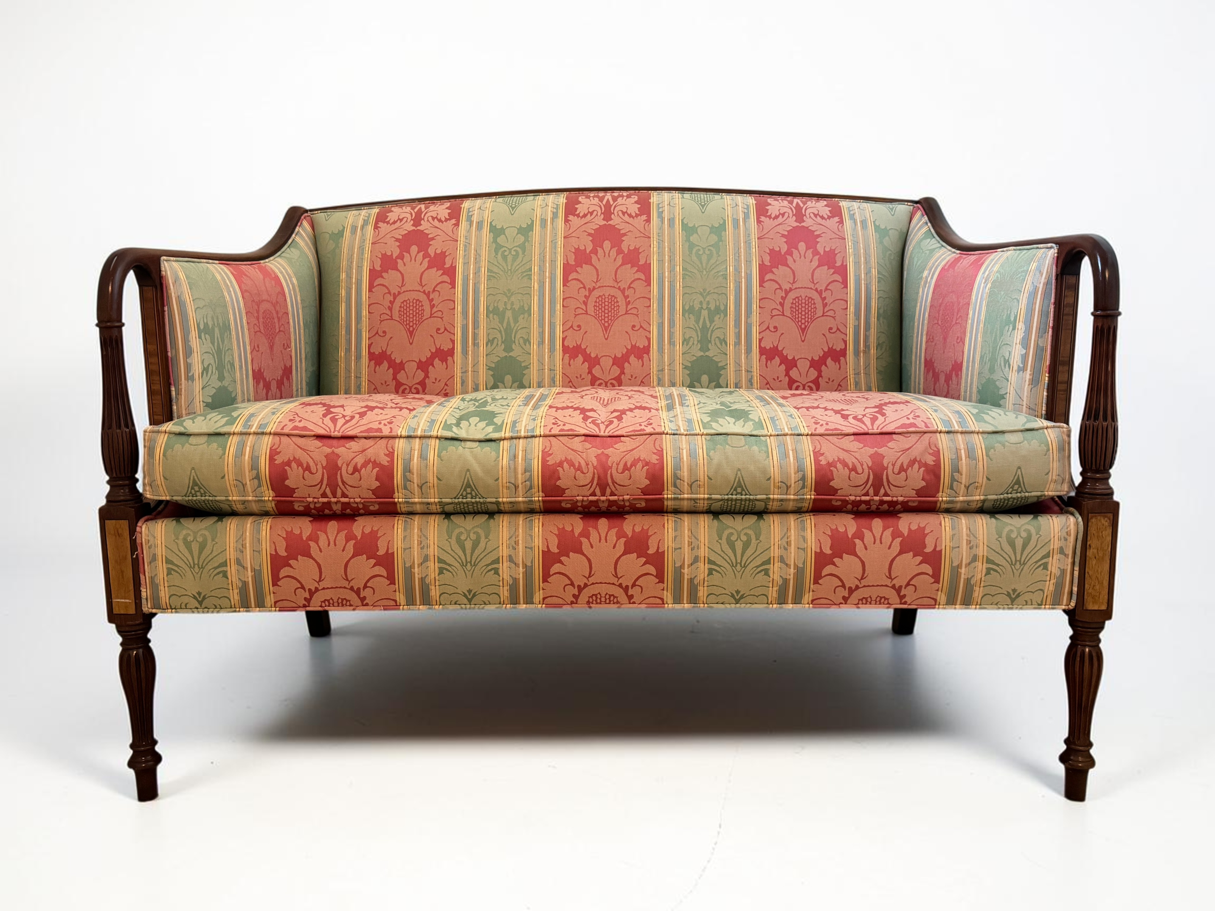 Southwood Sheraton Style Inlaid Mahogany Settee