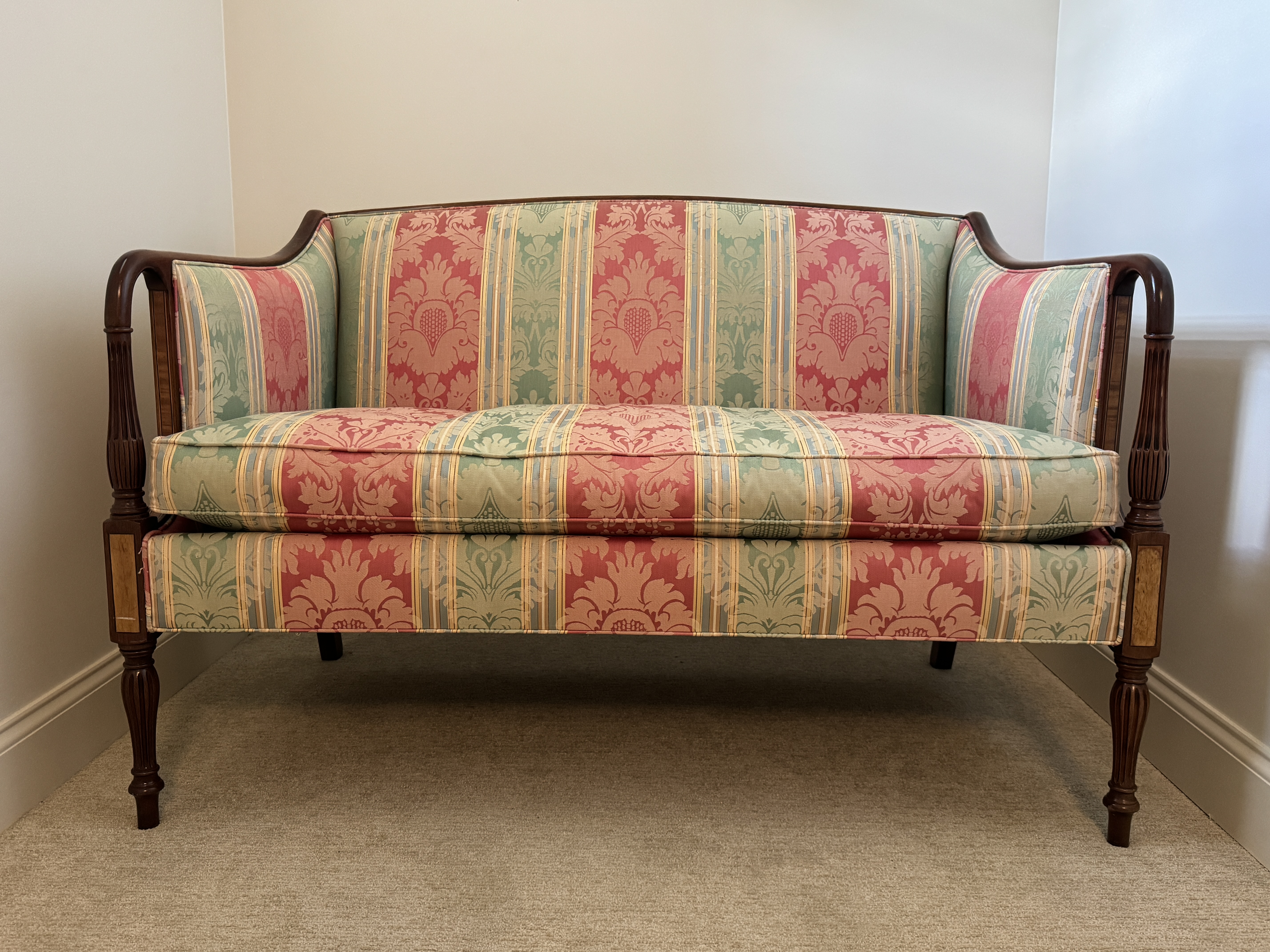 Southwood Sheraton Style Inlaid Mahogany Settee
