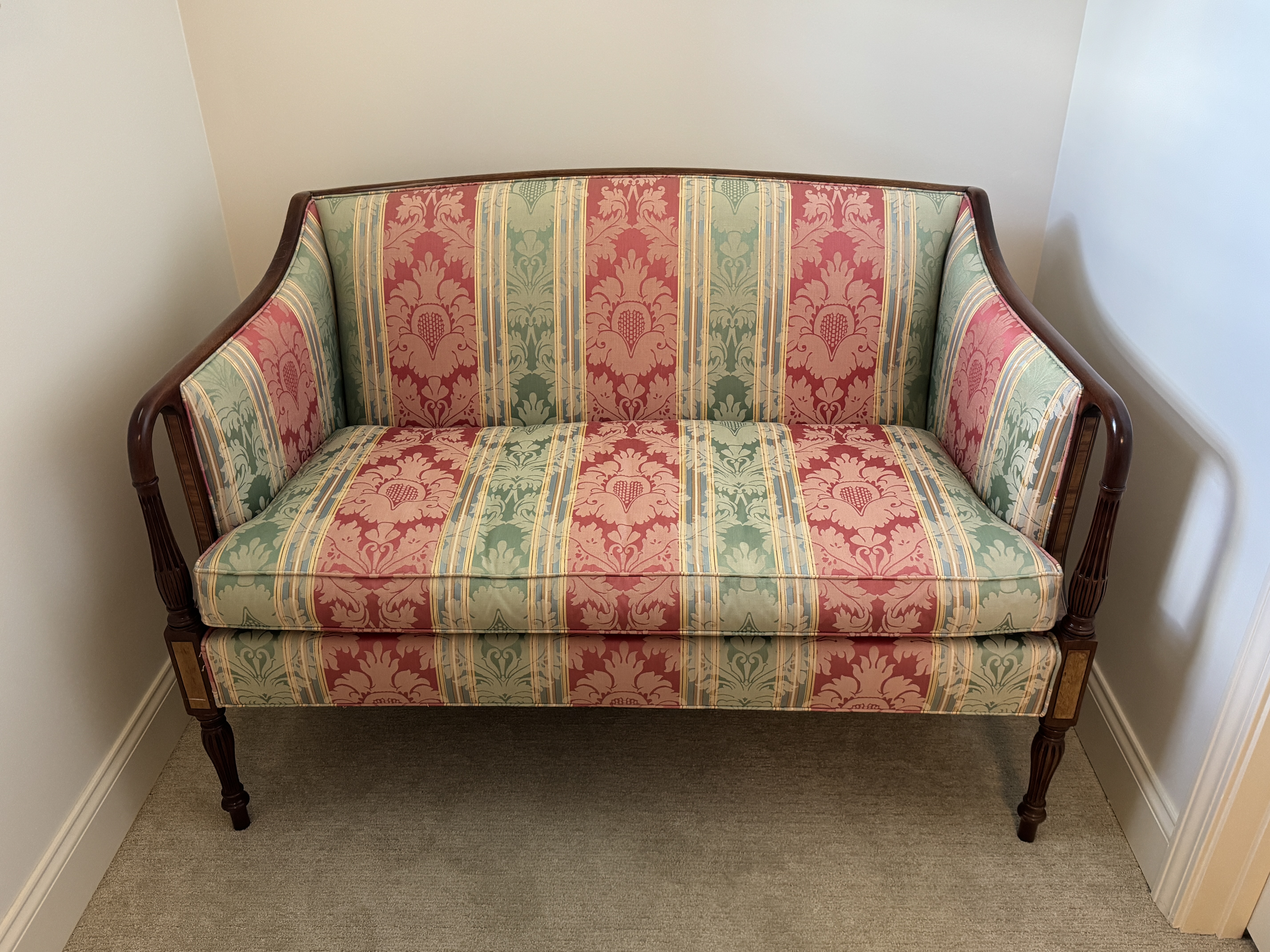 Southwood Sheraton Style Inlaid Mahogany Settee