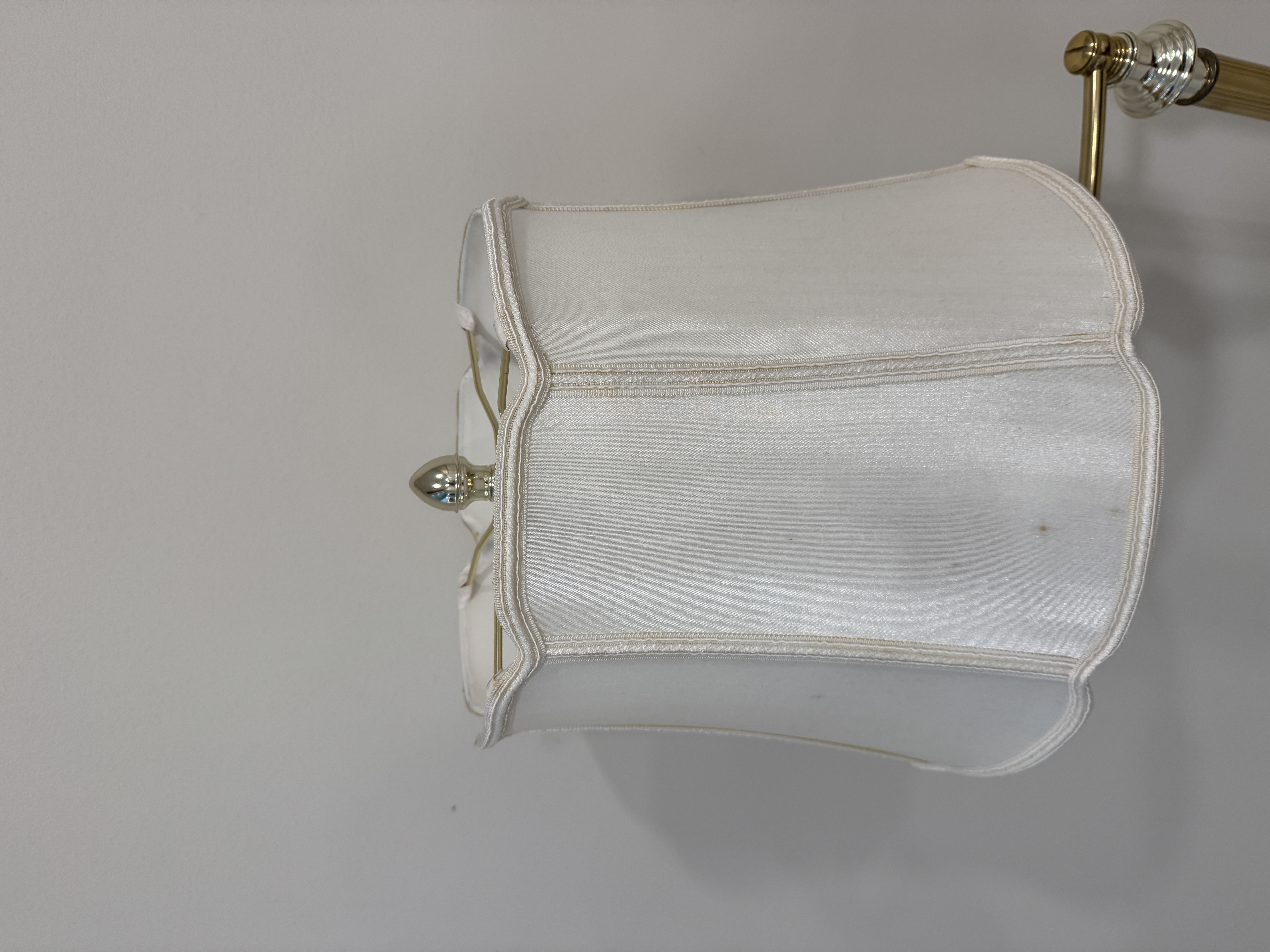 Swing Arm Brass Finished Floor Lamp with Silver Tone Accents
