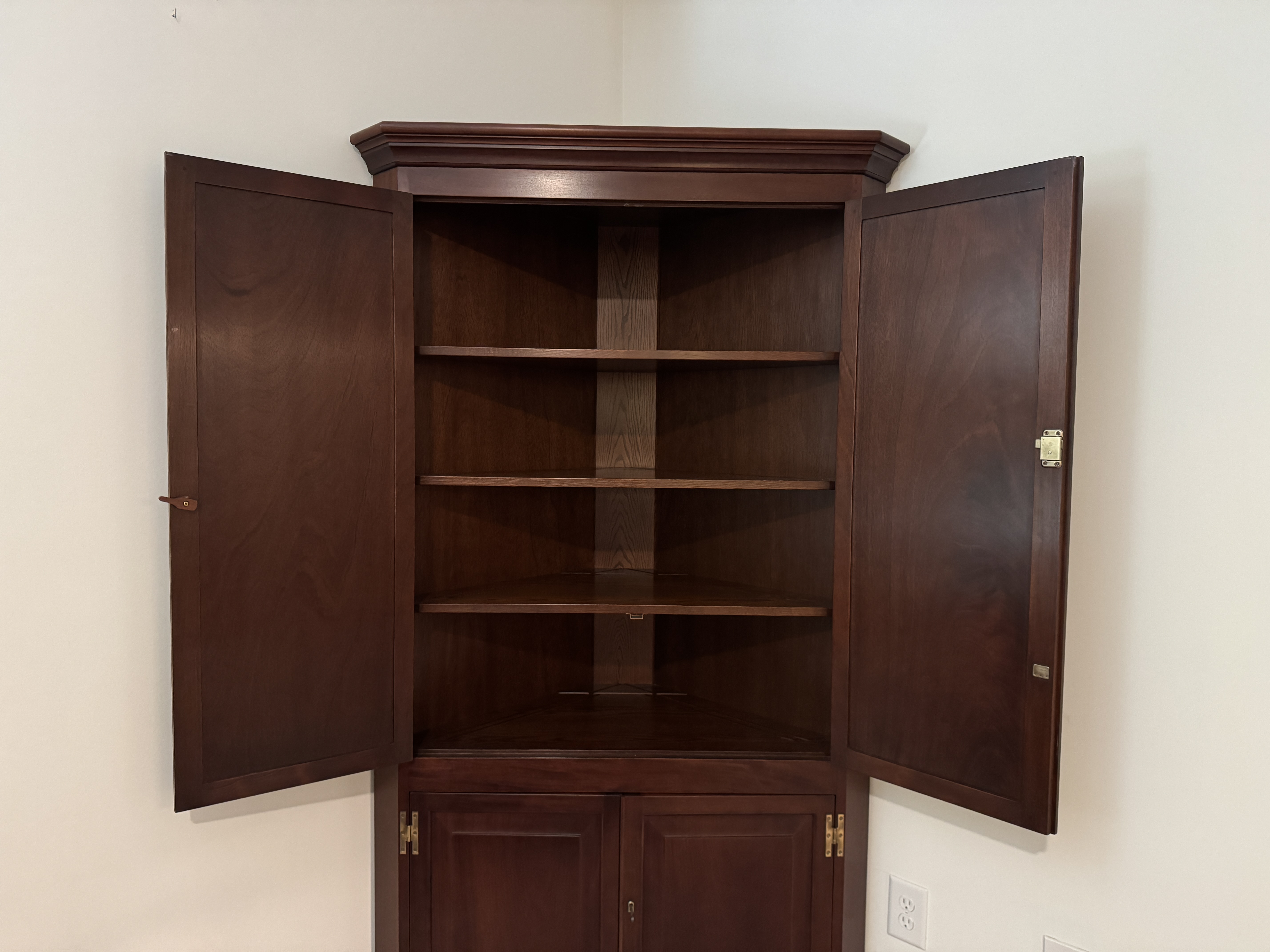 Chippendale Style Mahogany Corner Cupboard