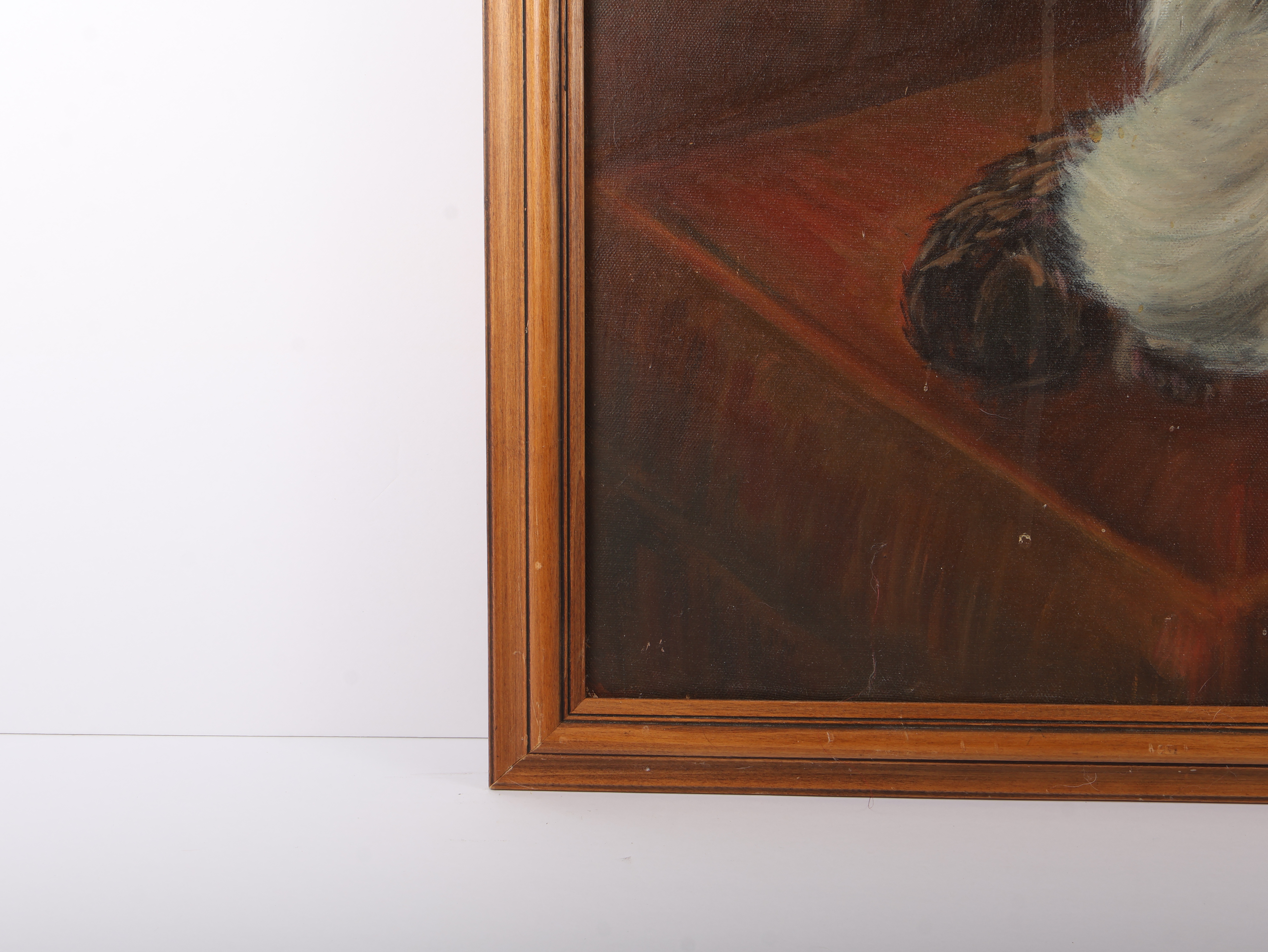 Mid-20th Century Original Oil on Canvas Portrait of a Siamese Cat