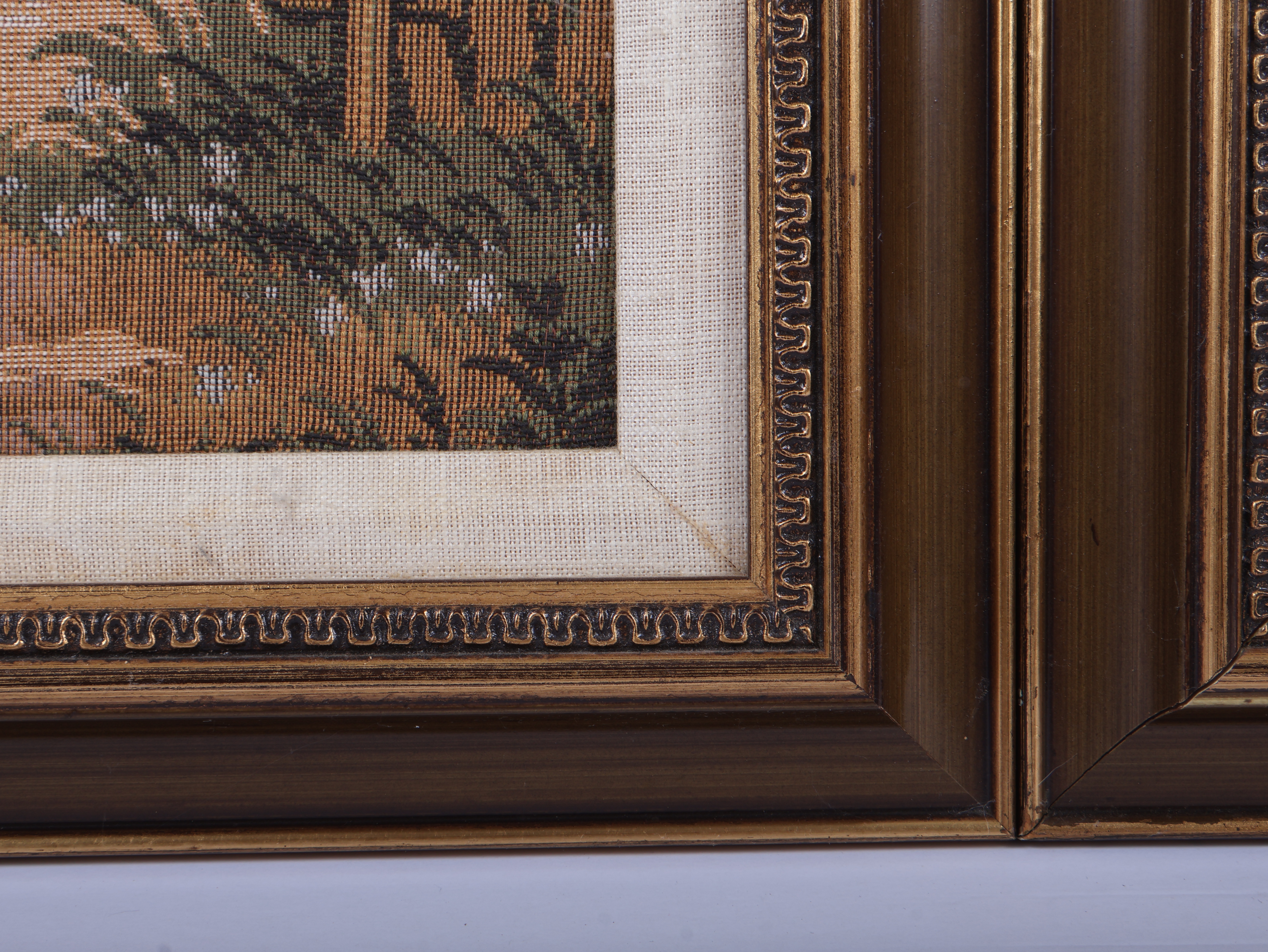 A Pair of Framed Machine Woven French Genre Scene Tapestries Depicting Children