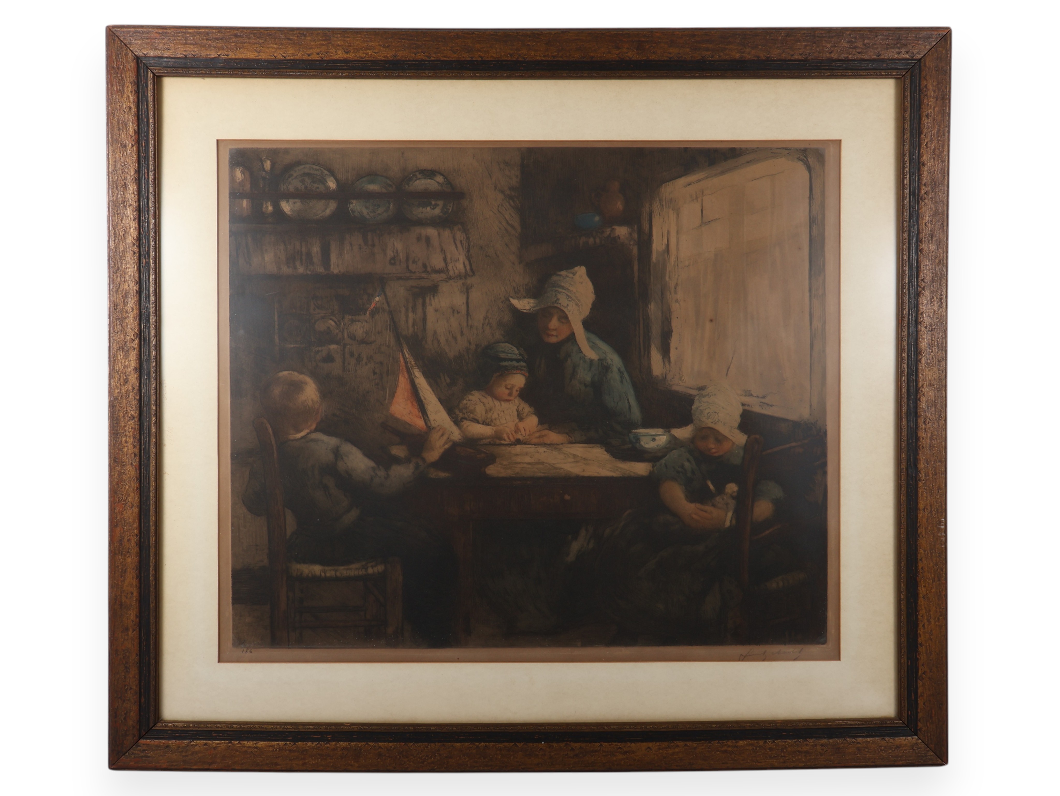 Frantz Charlet, The Toy Boat, Color Etching and Aquatint