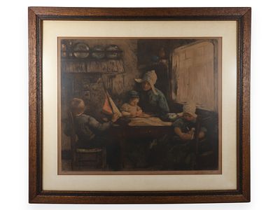 Frantz Charlet, The Toy Boat, Color Etching and Aquatint. This color etching and aquatint on 