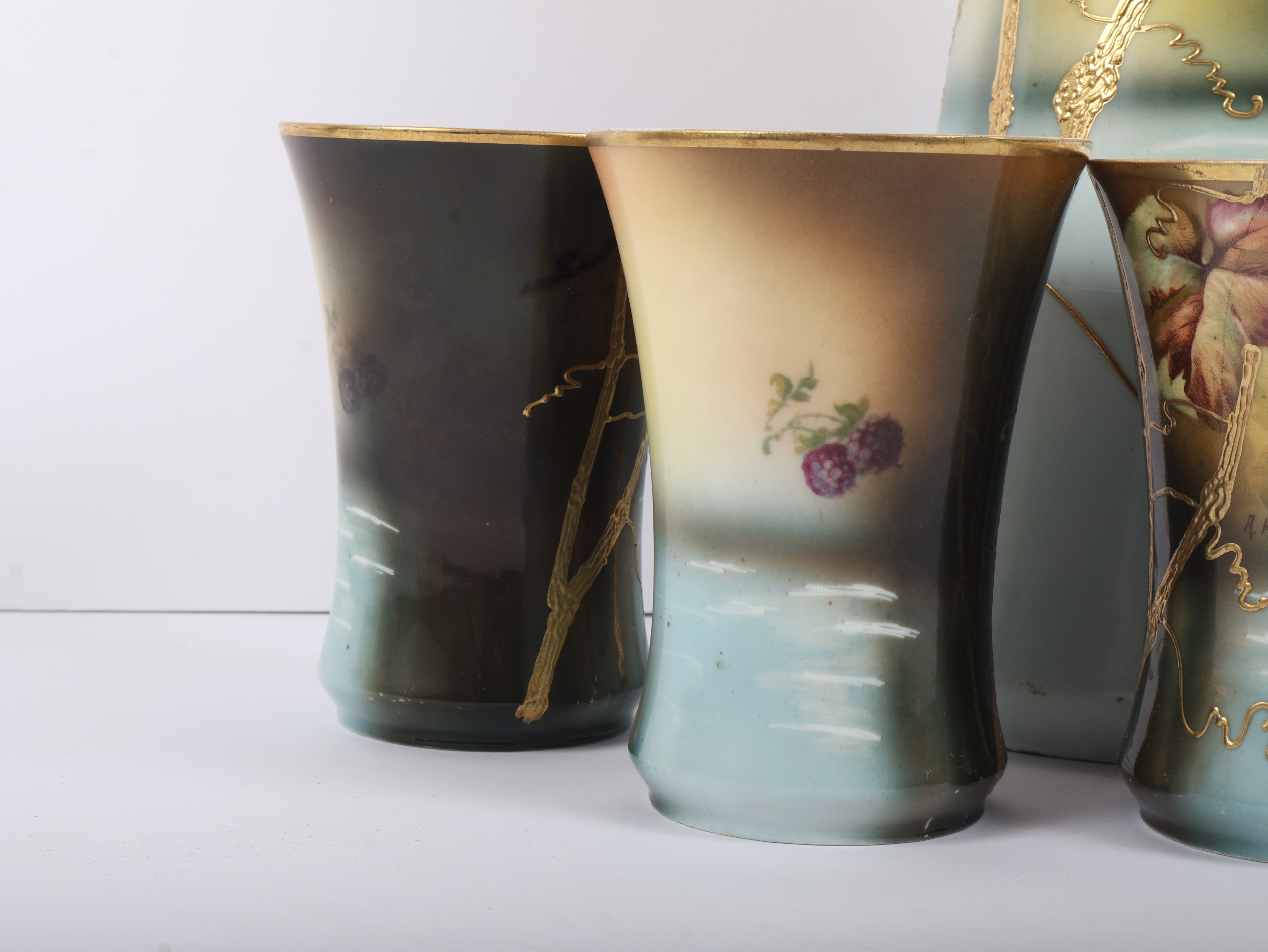 A Seven-Piece Count von Thun Porcelain Beverage Set Signed by Abbott Koch