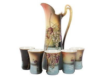 A Seven-Piece Count von Thun Porcelain Beverage Set Signed by Abbott Koch. A seven-piece 