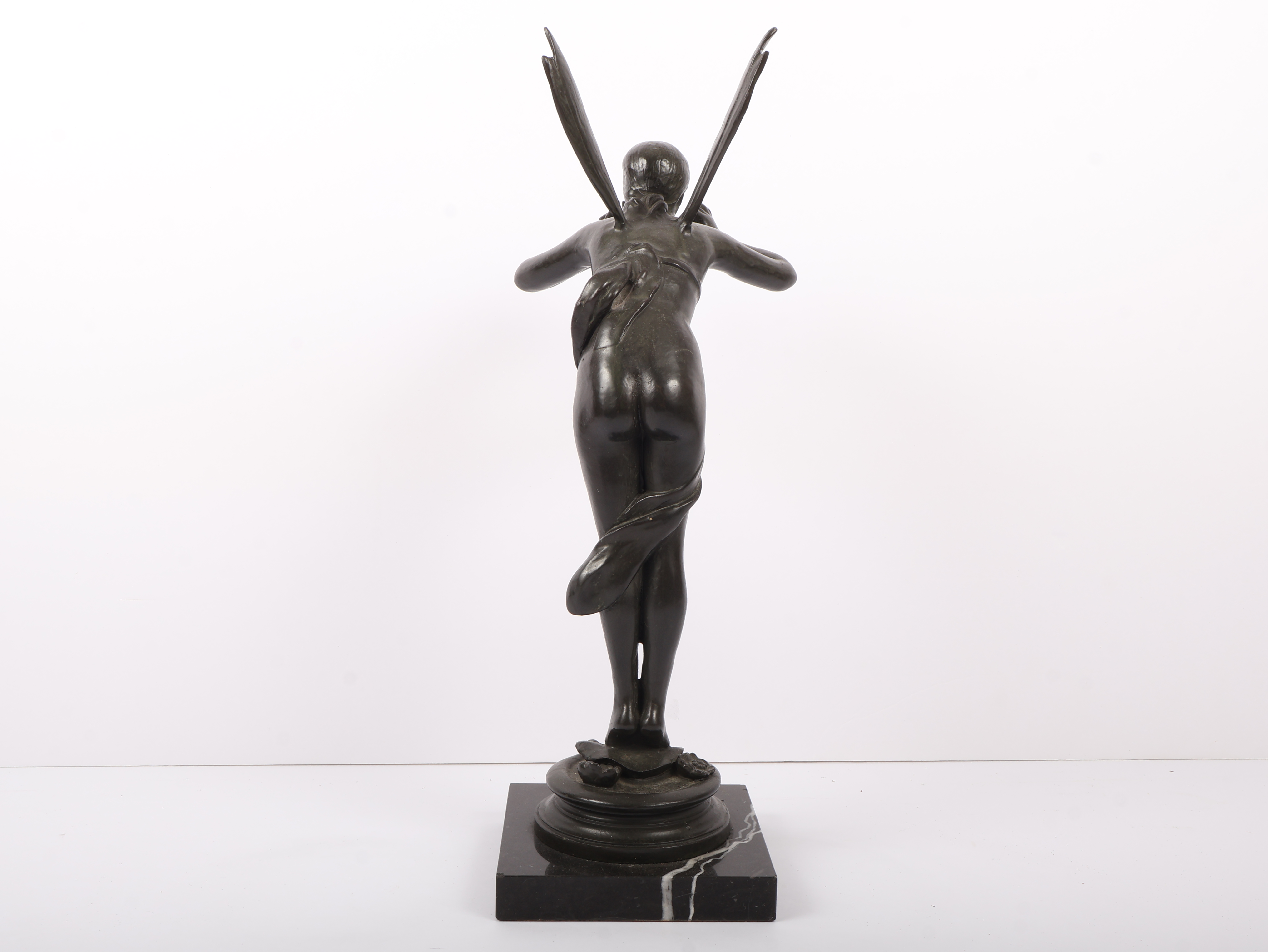 La Marguerite Art Nouveau Style Patinated Bronze Fairy Sculpture
