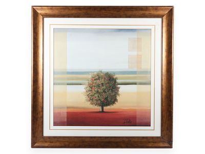 DPinto, Contemporary Stylized Tree Landscape (Signed). This contemporary landscape painting on 