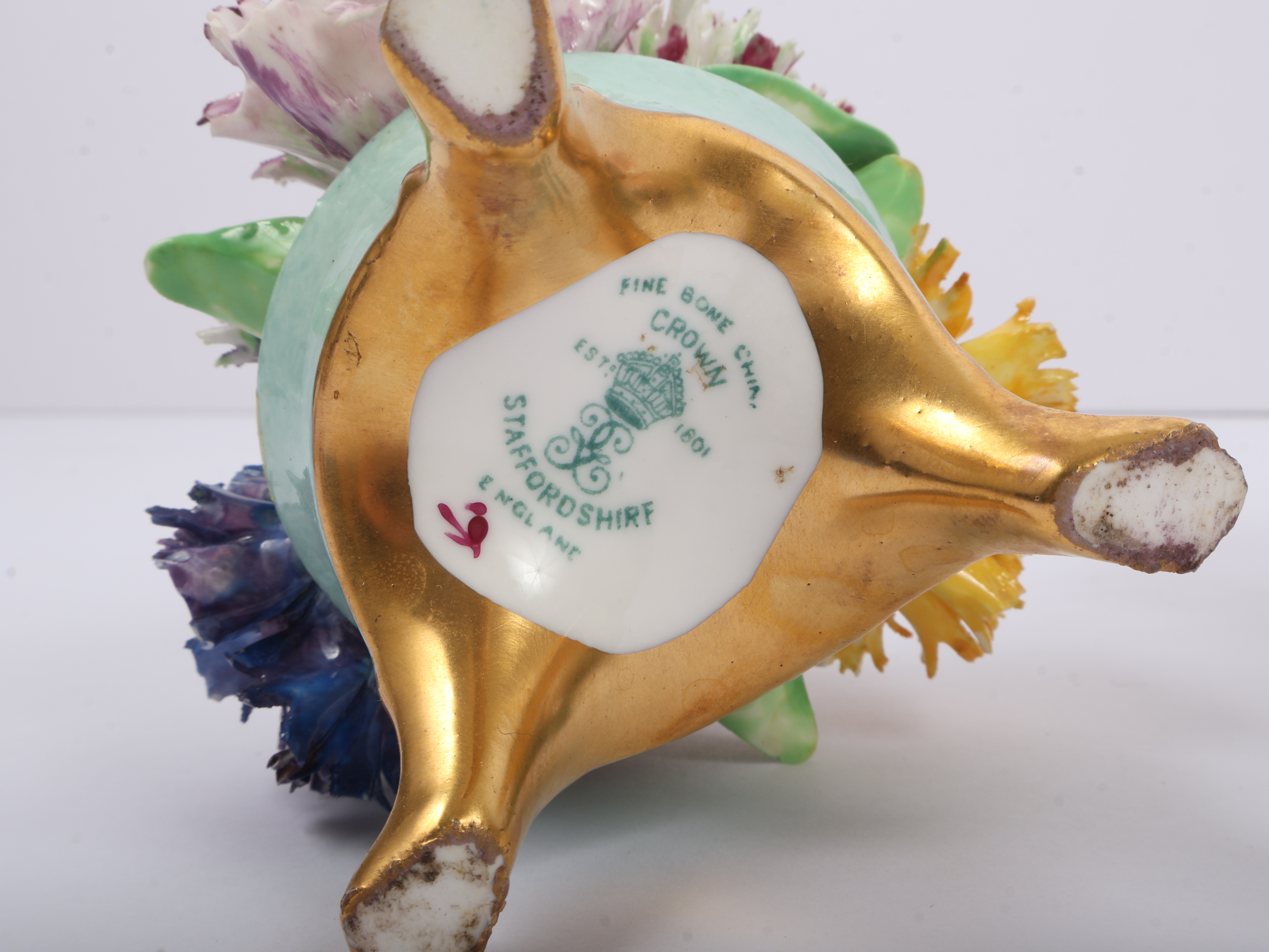 An Assortment of Capodimonte and Crown Staffordshire Porcelain and Bone China Floral Figurines