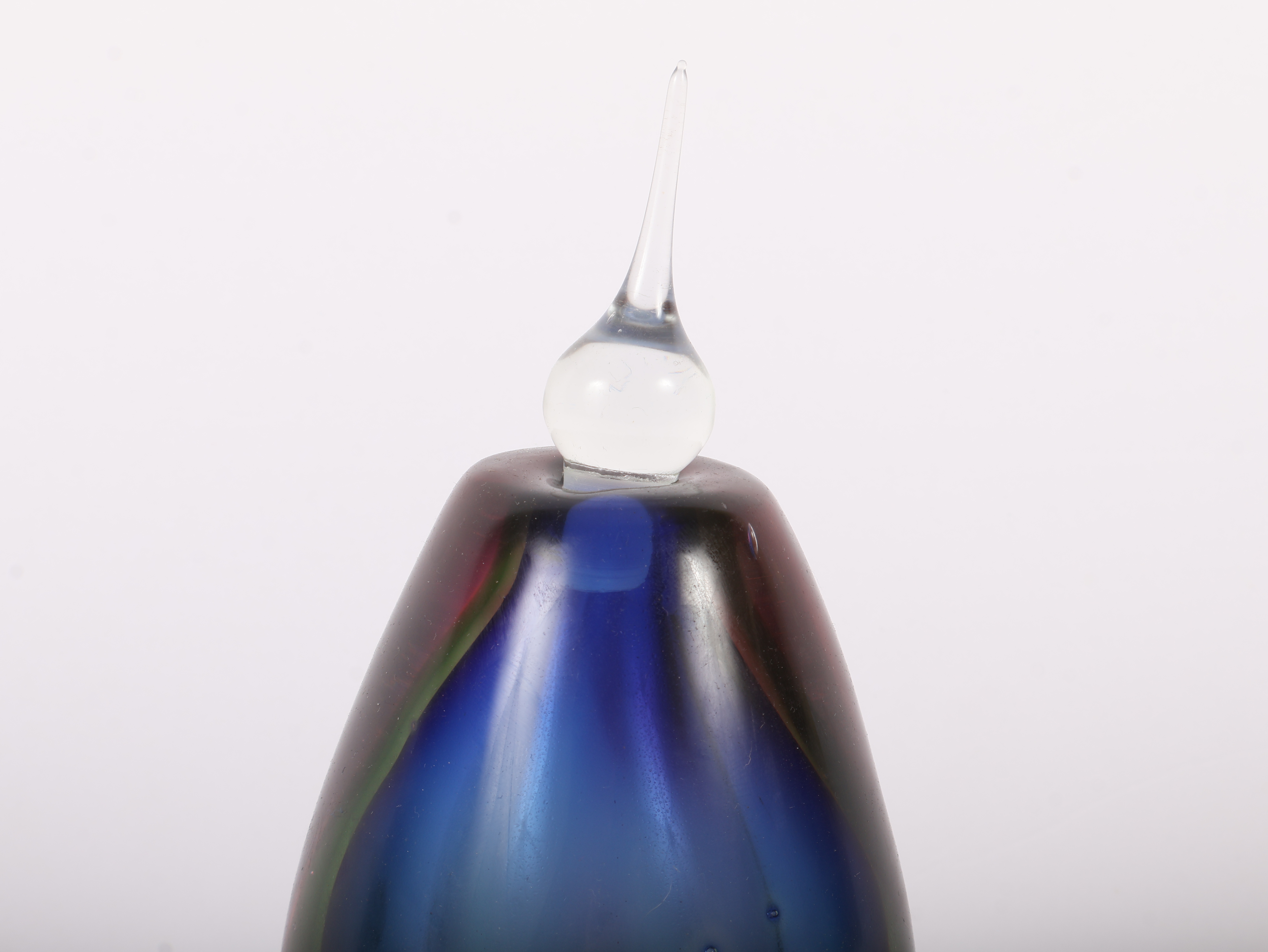 Two Pieces of Mid-Century Modern Art Glass including Murano Sommerso Bottle