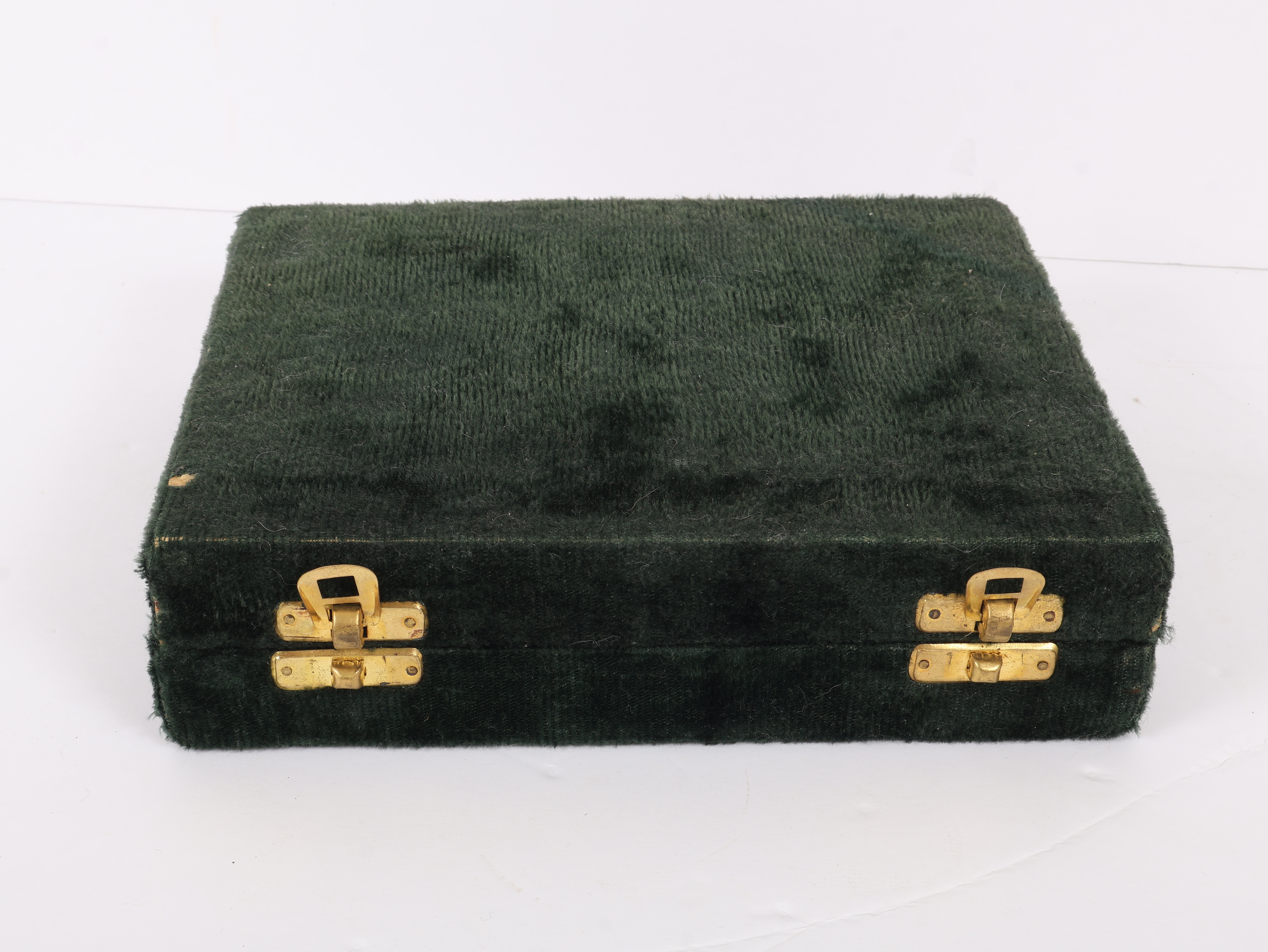 Three Piece Brass and Mother of Pearl Salt and Pepper Shaker Set