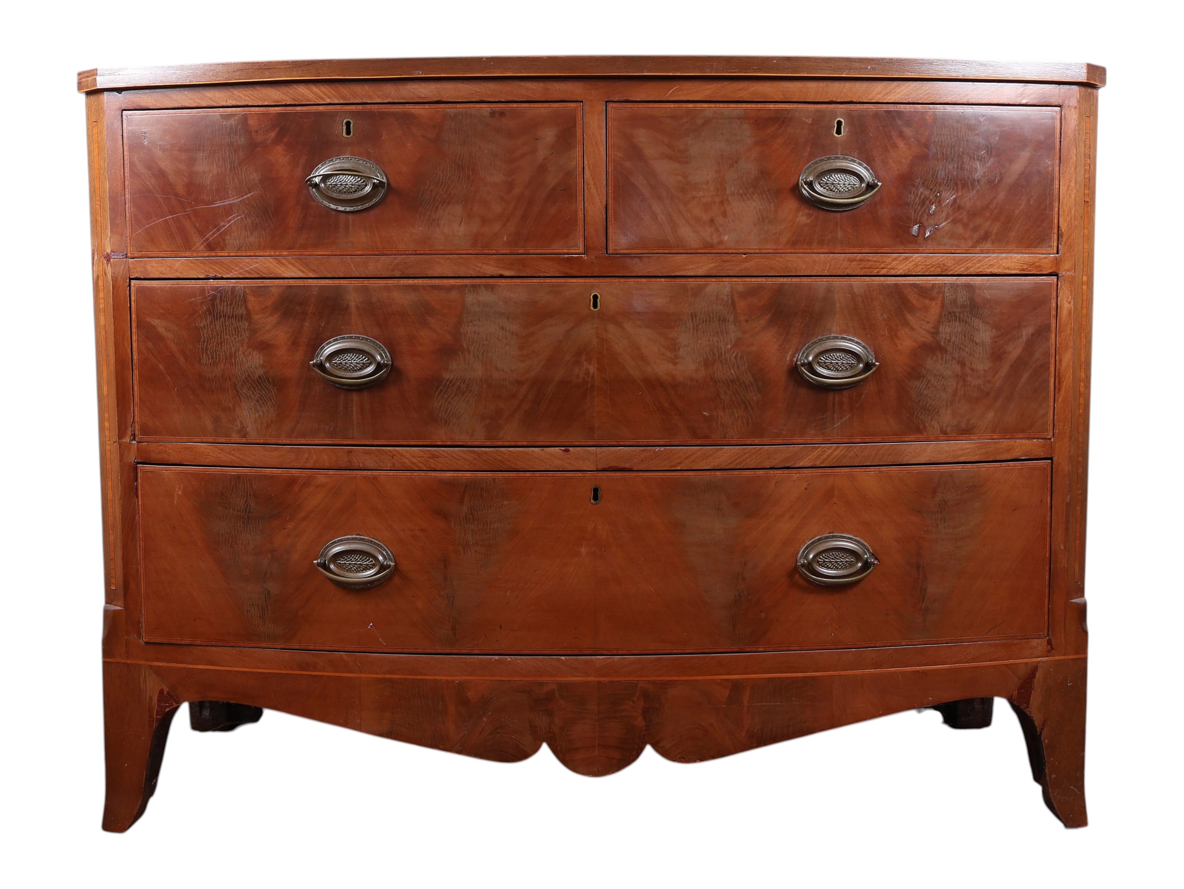 Federal Mahogany Bowfront Chest of Drawers