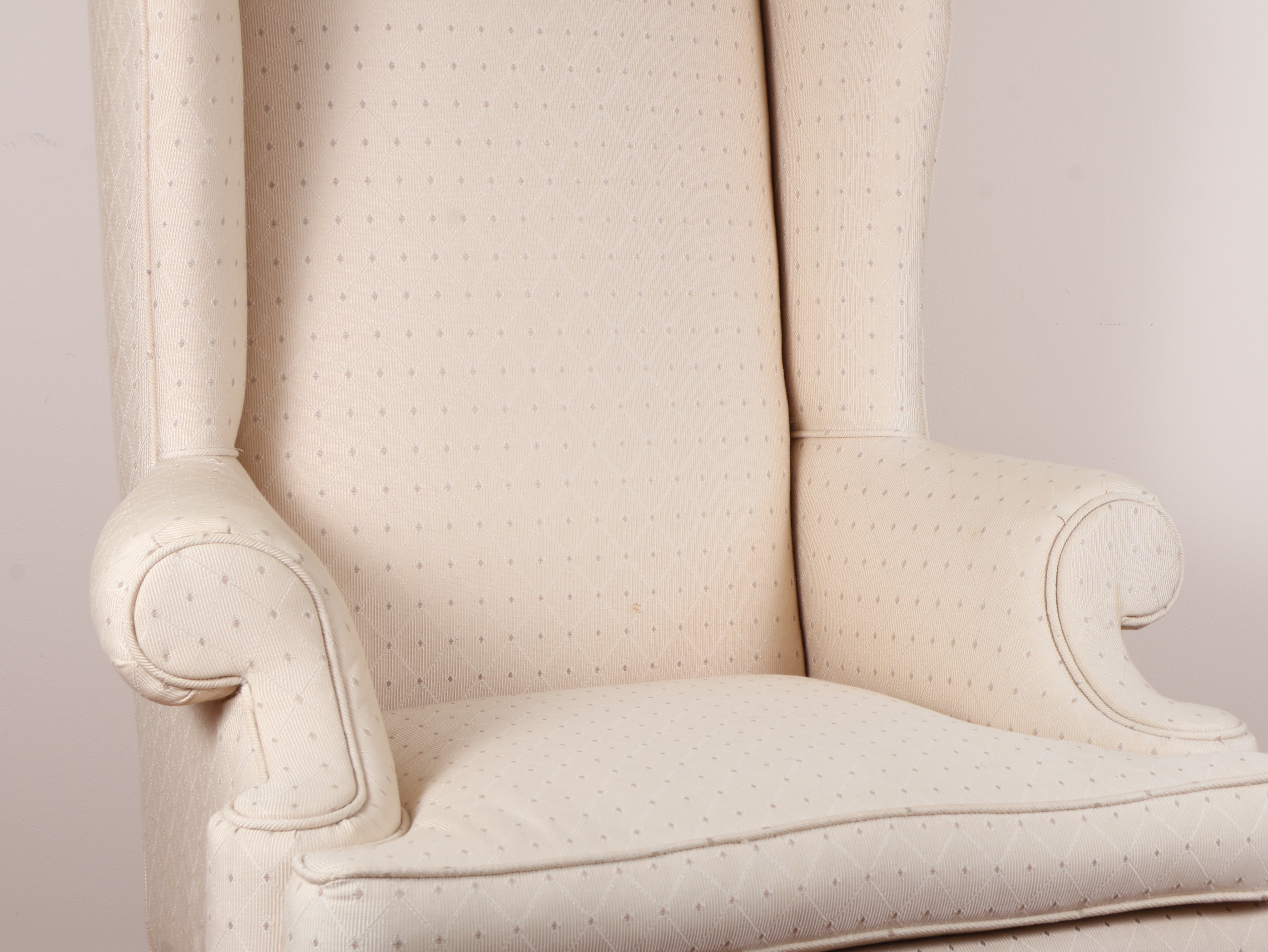 Queen Anne Style Shell Carved Wingback Armchair