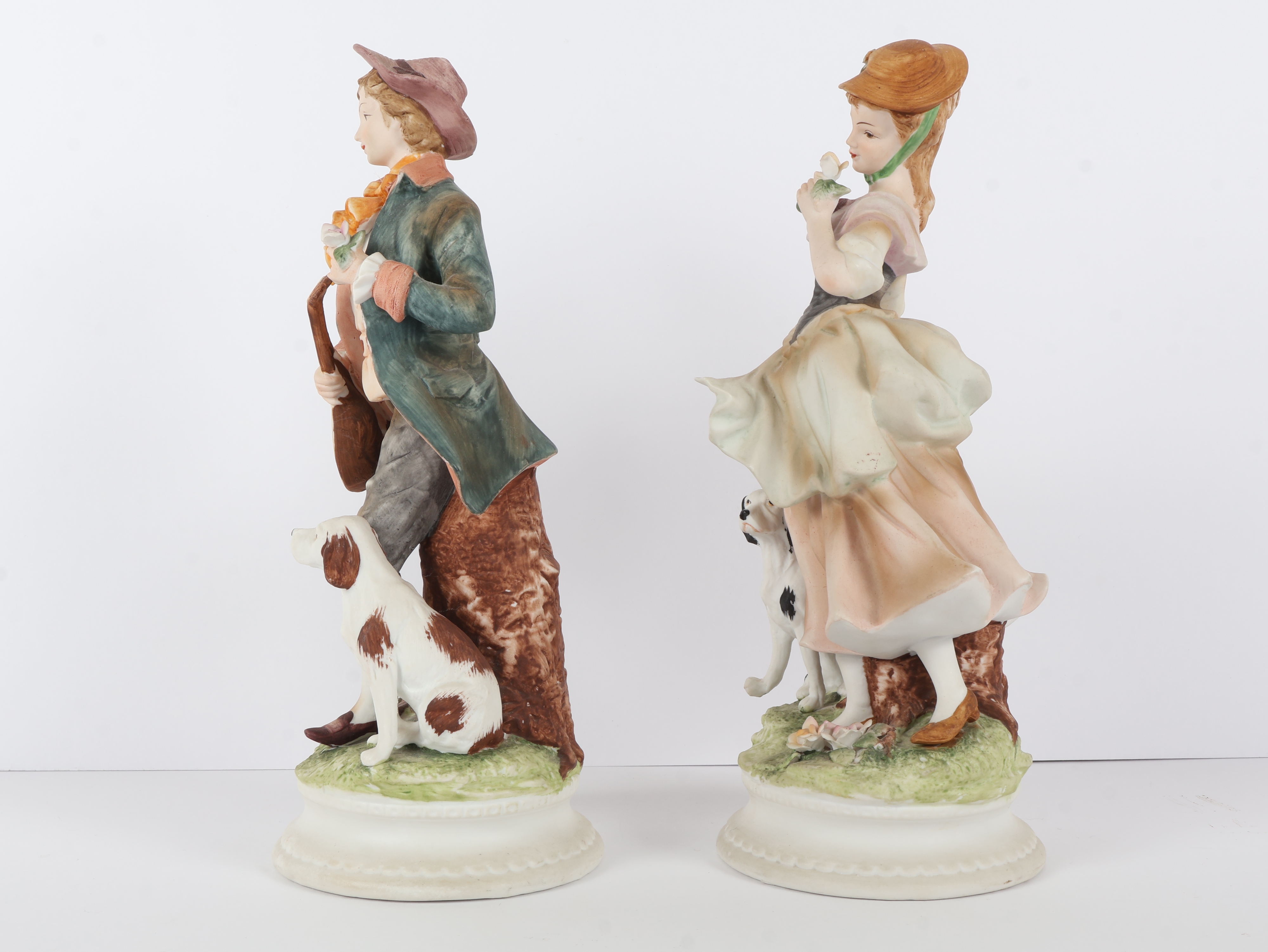 A Pair of Lefton China Hand-Painted Bisque Porcelain Pastoral Figurines KW5155