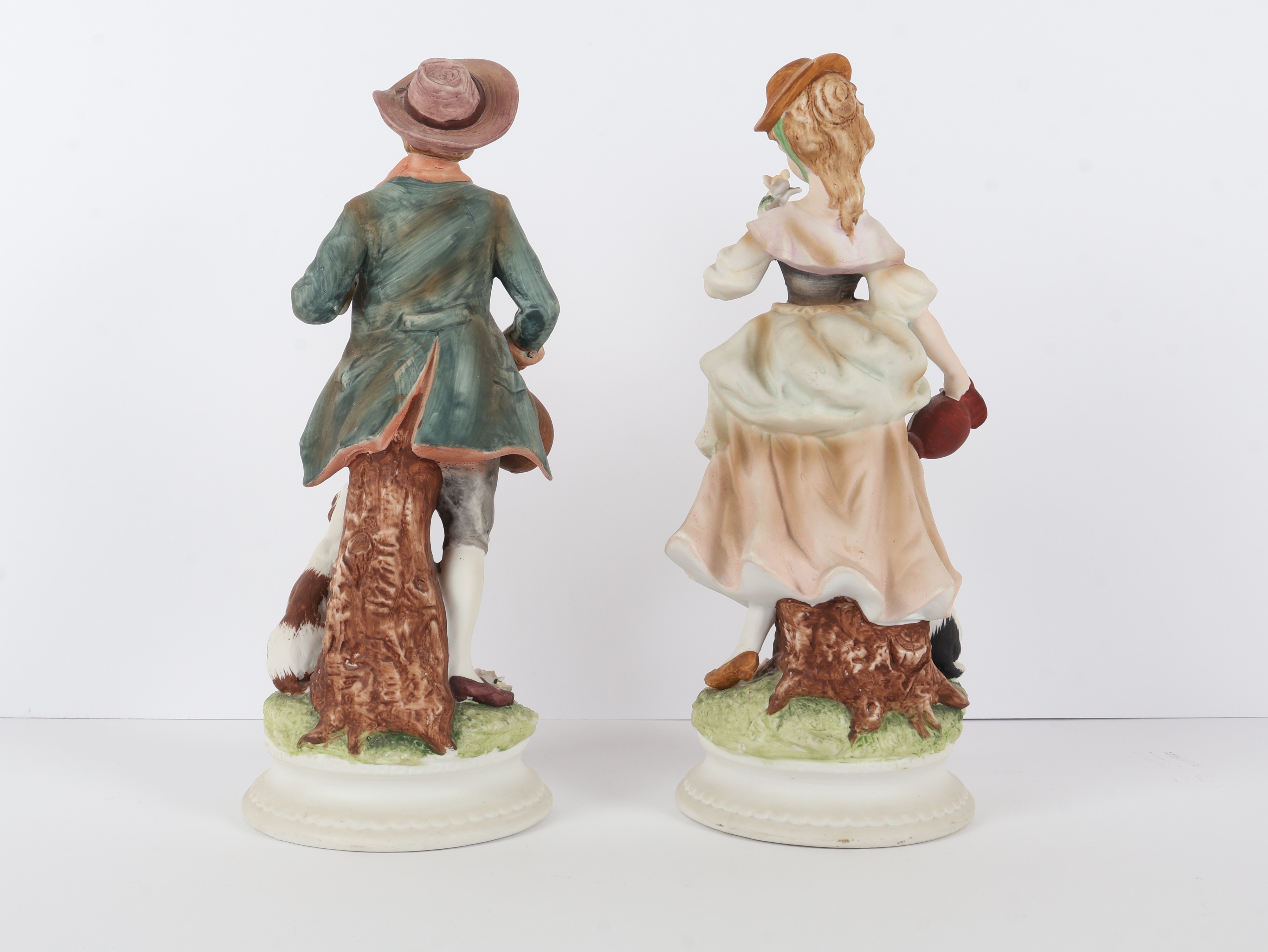 A Pair of Lefton China Hand-Painted Bisque Porcelain Pastoral Figurines KW5155