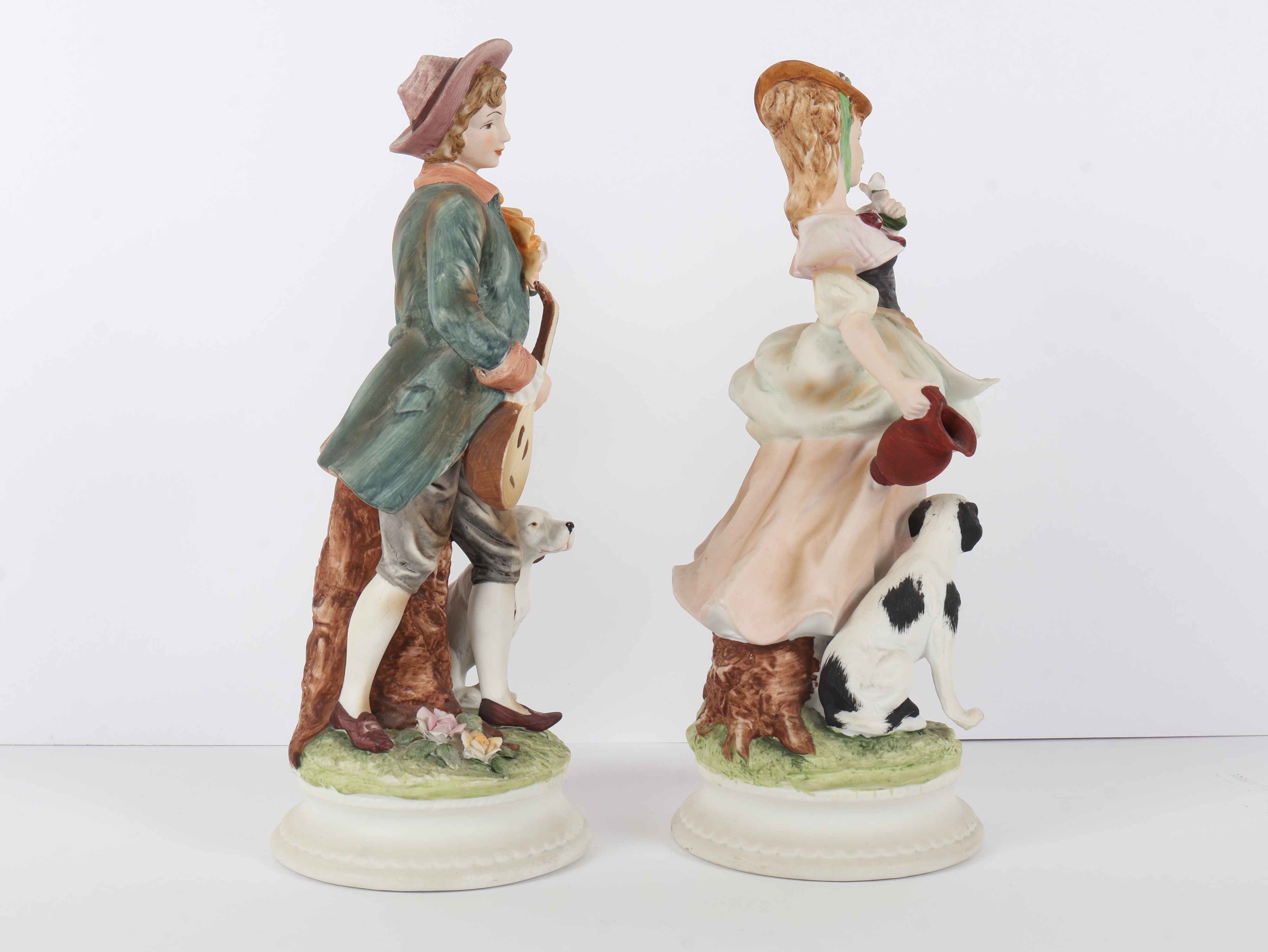 A Pair of Lefton China Hand-Painted Bisque Porcelain Pastoral Figurines KW5155