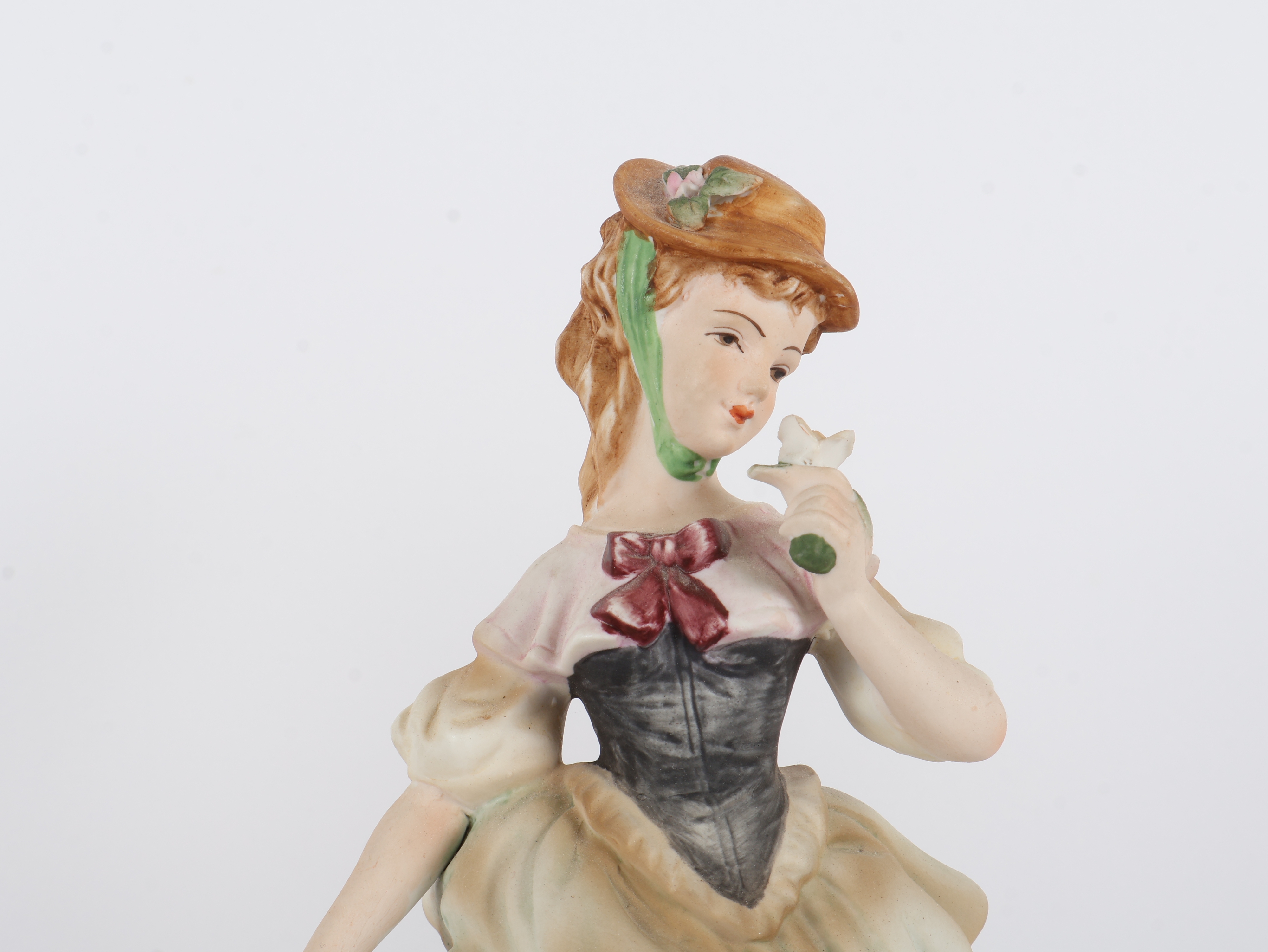 A Pair of Lefton China Hand-Painted Bisque Porcelain Pastoral Figurines KW5155