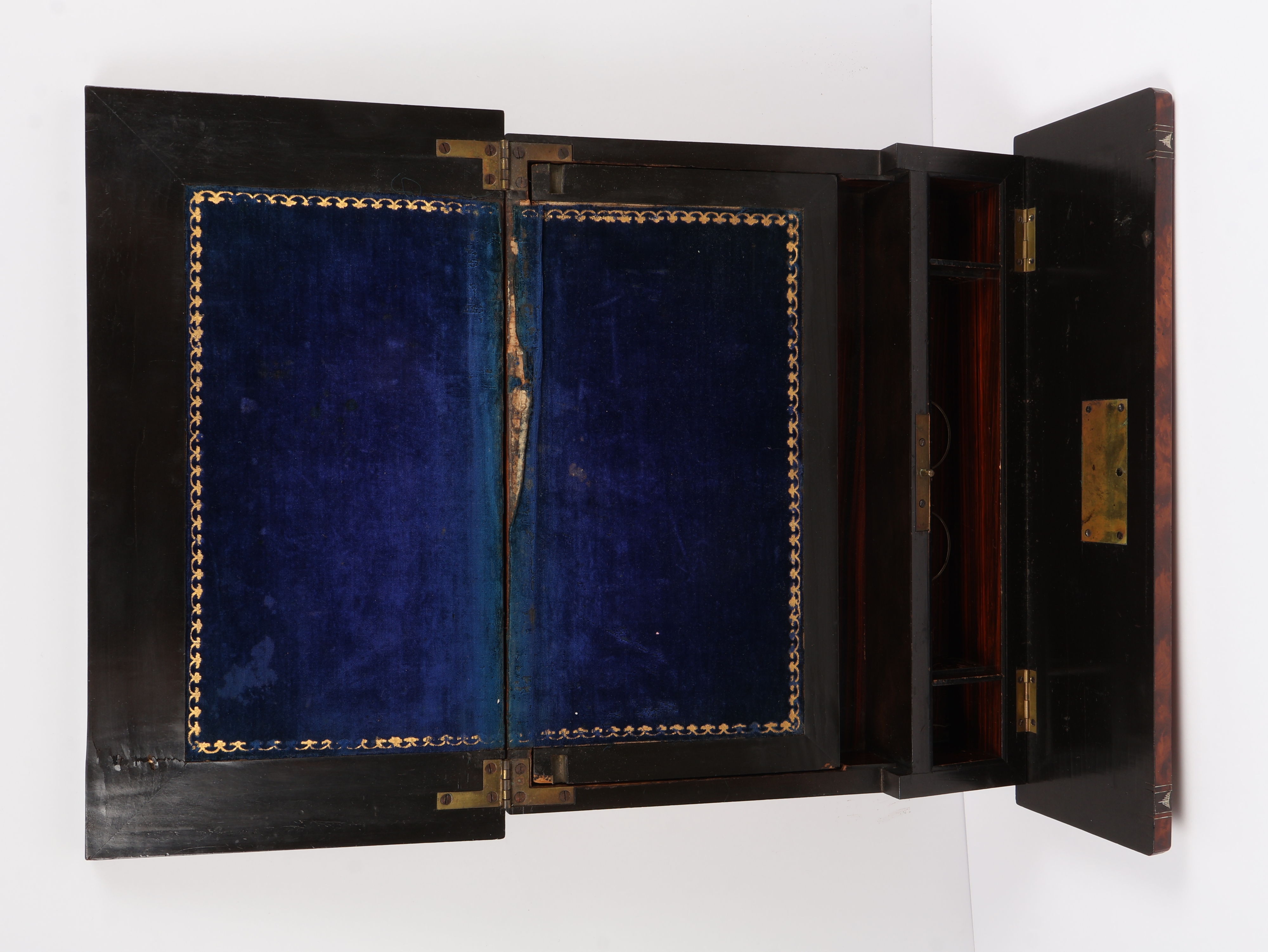 Victorian Inlaid Burl Wood Portable Writing Slope