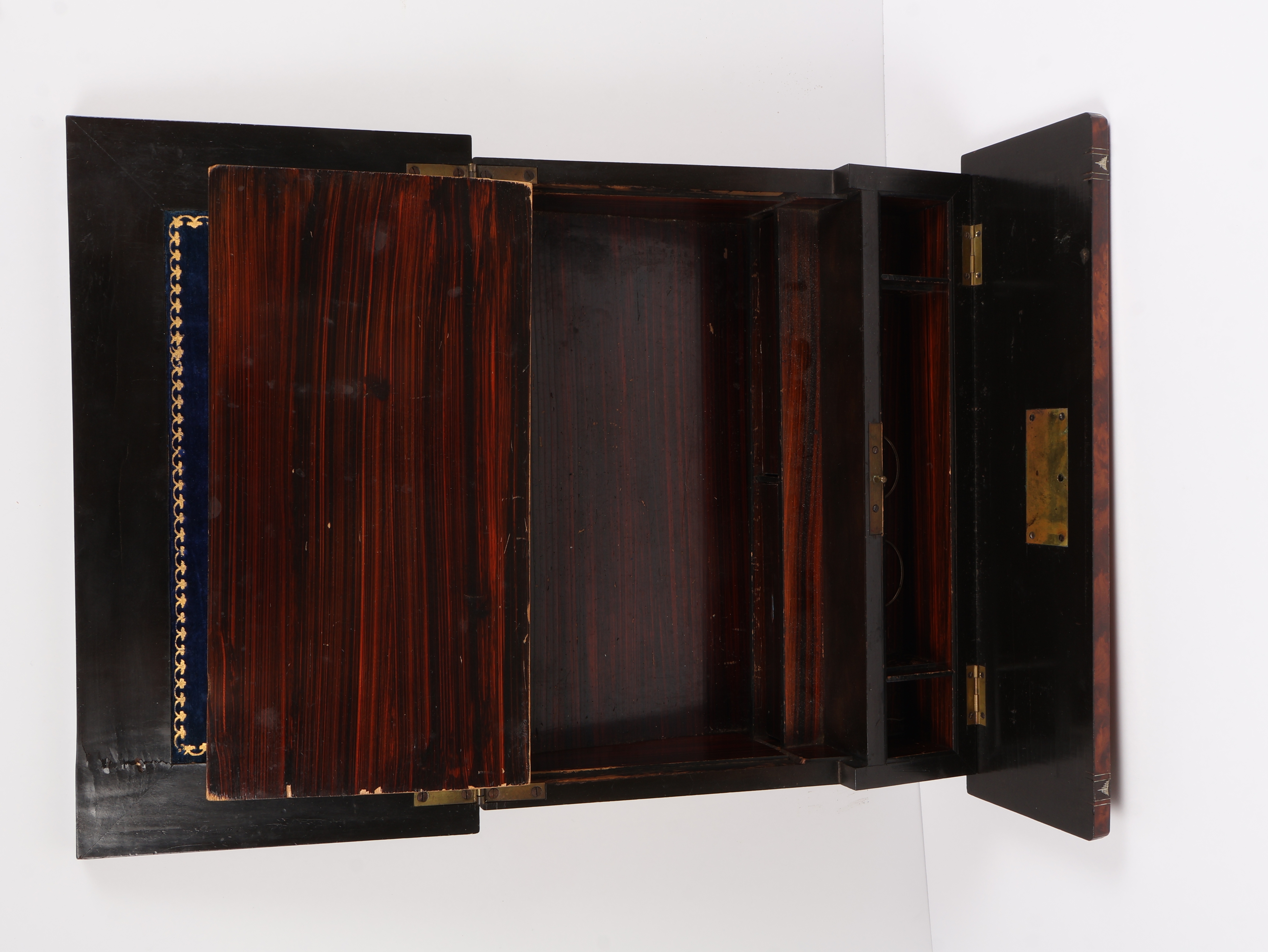 Victorian Inlaid Burl Wood Portable Writing Slope