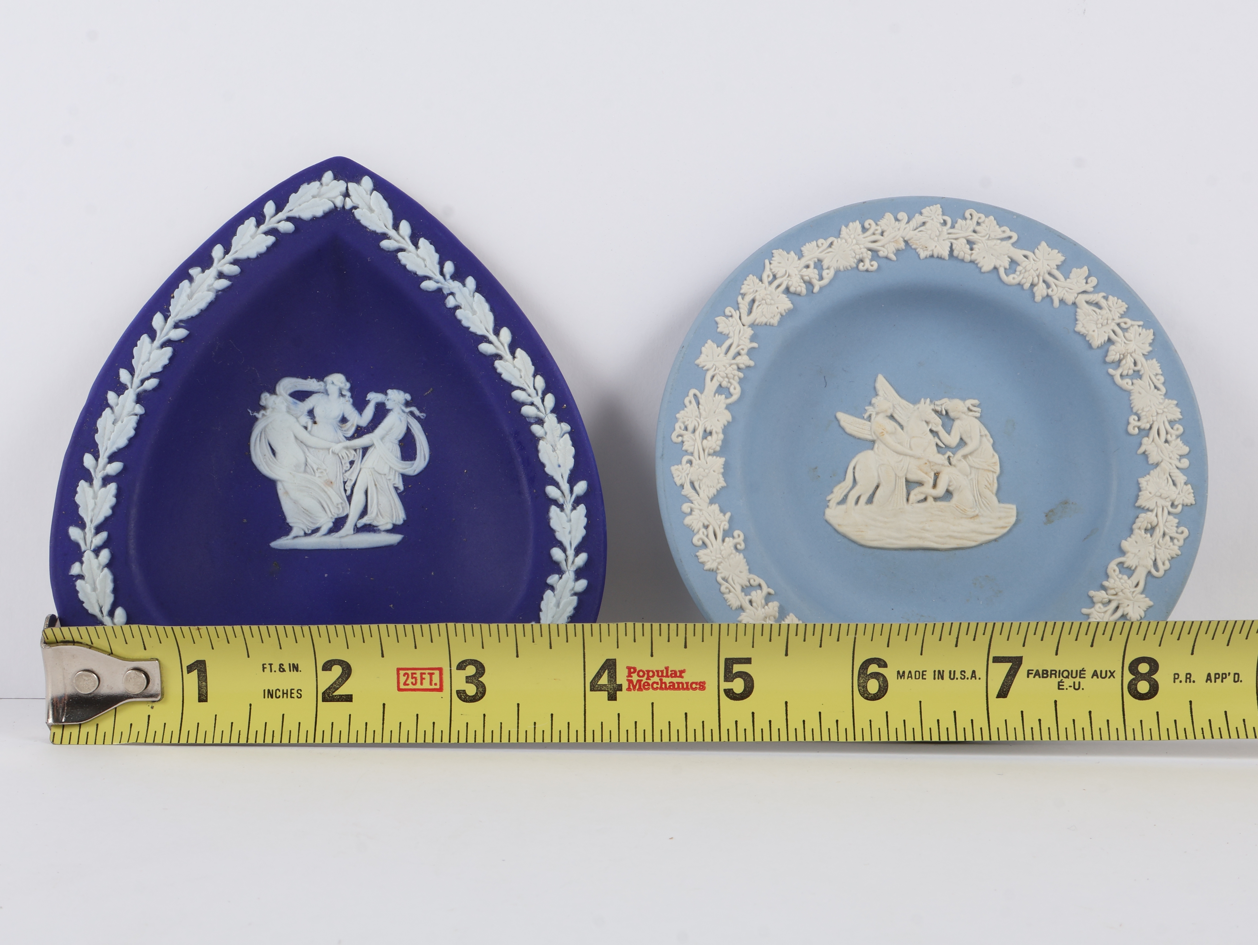 Two Wedgwood Blue Jasperware Pin Trays