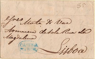 Castro Marim – Blue, LF CTM2 on letter dated from Castro Marim (03.06.50) to Lisbon (07.06.50) 