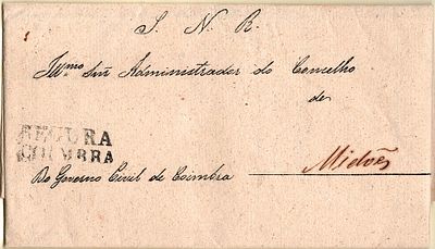 Coimbra / Segura – In black, similar to LF CBR-S1 on a letter dated from Coimbra (11.11.52) to 